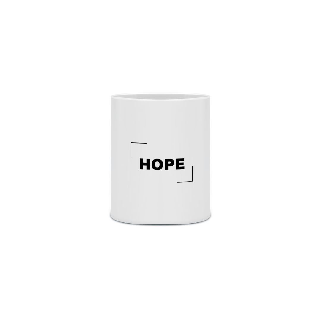 Caneca Cristã HOPE/Esperança - Branca e Preta