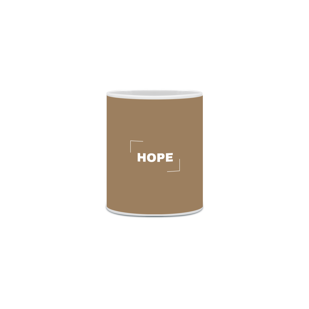 Nome do produto: Caneca Cristã HOPE/Esperança - Marrom