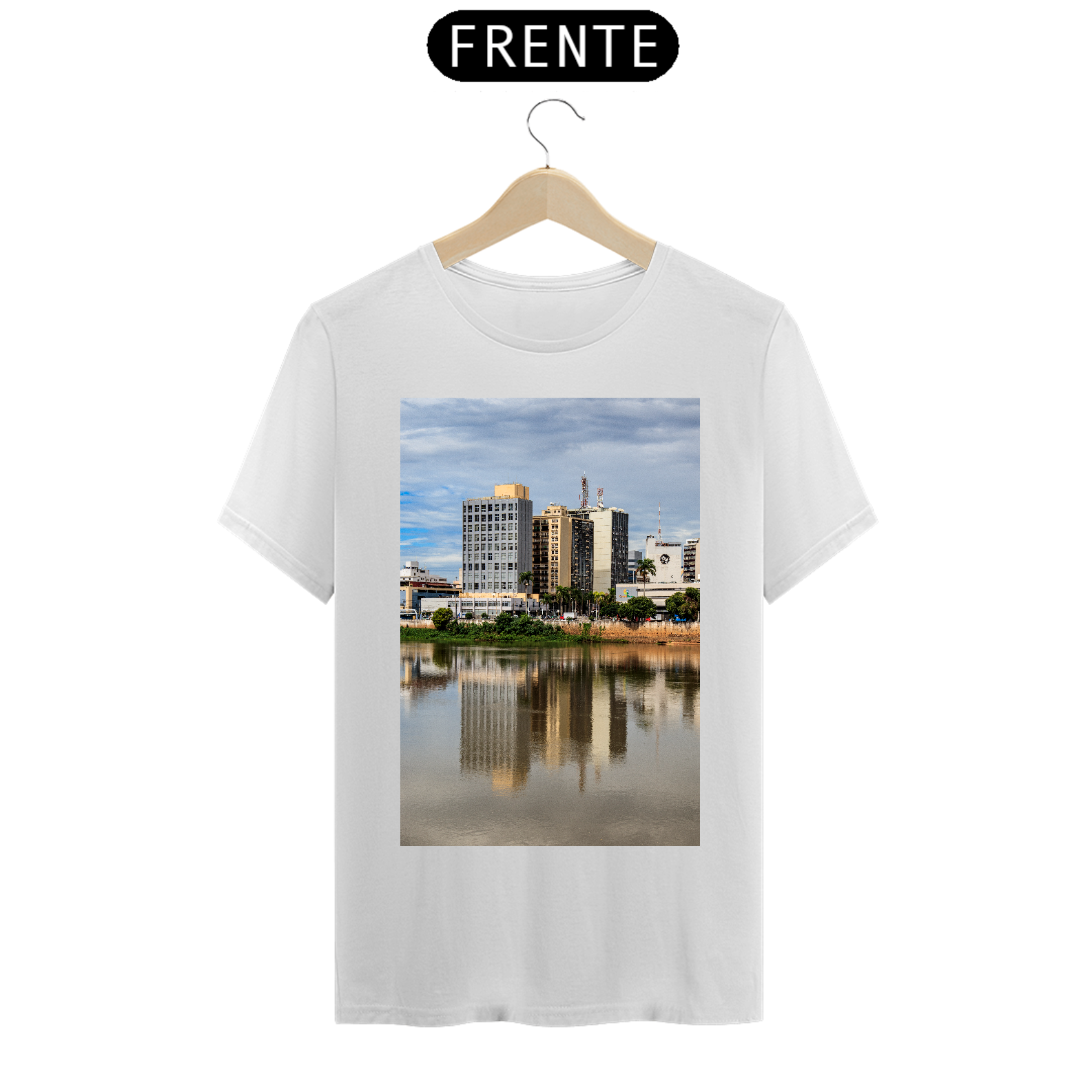 Prédios do centro e o rio Paraíba - Campos RJ - Tecido prime