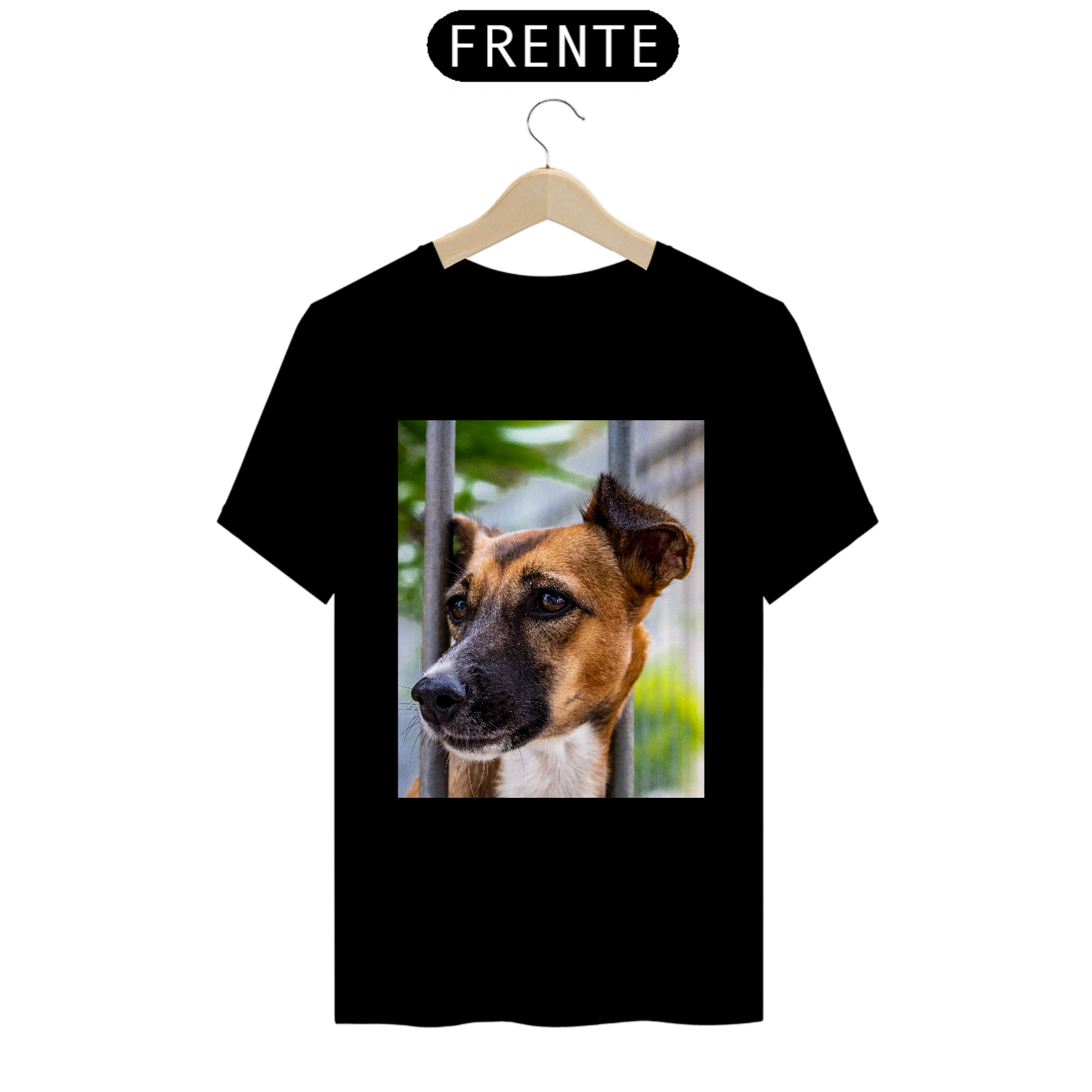 Cachorro atrás das grades - Tecido prime