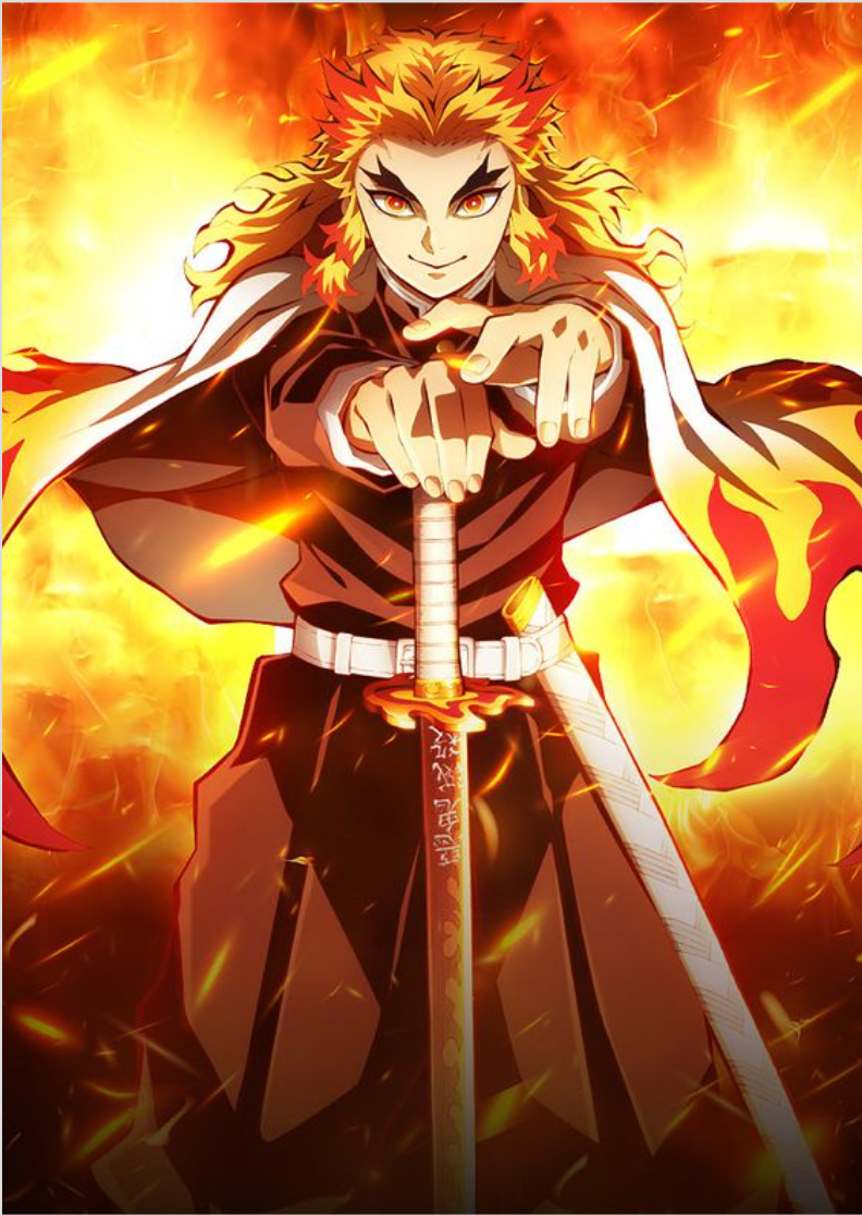 Nome do produto: Pôster Kyojuro Rengoko | Pilar das Chamas | Demon Slayer
