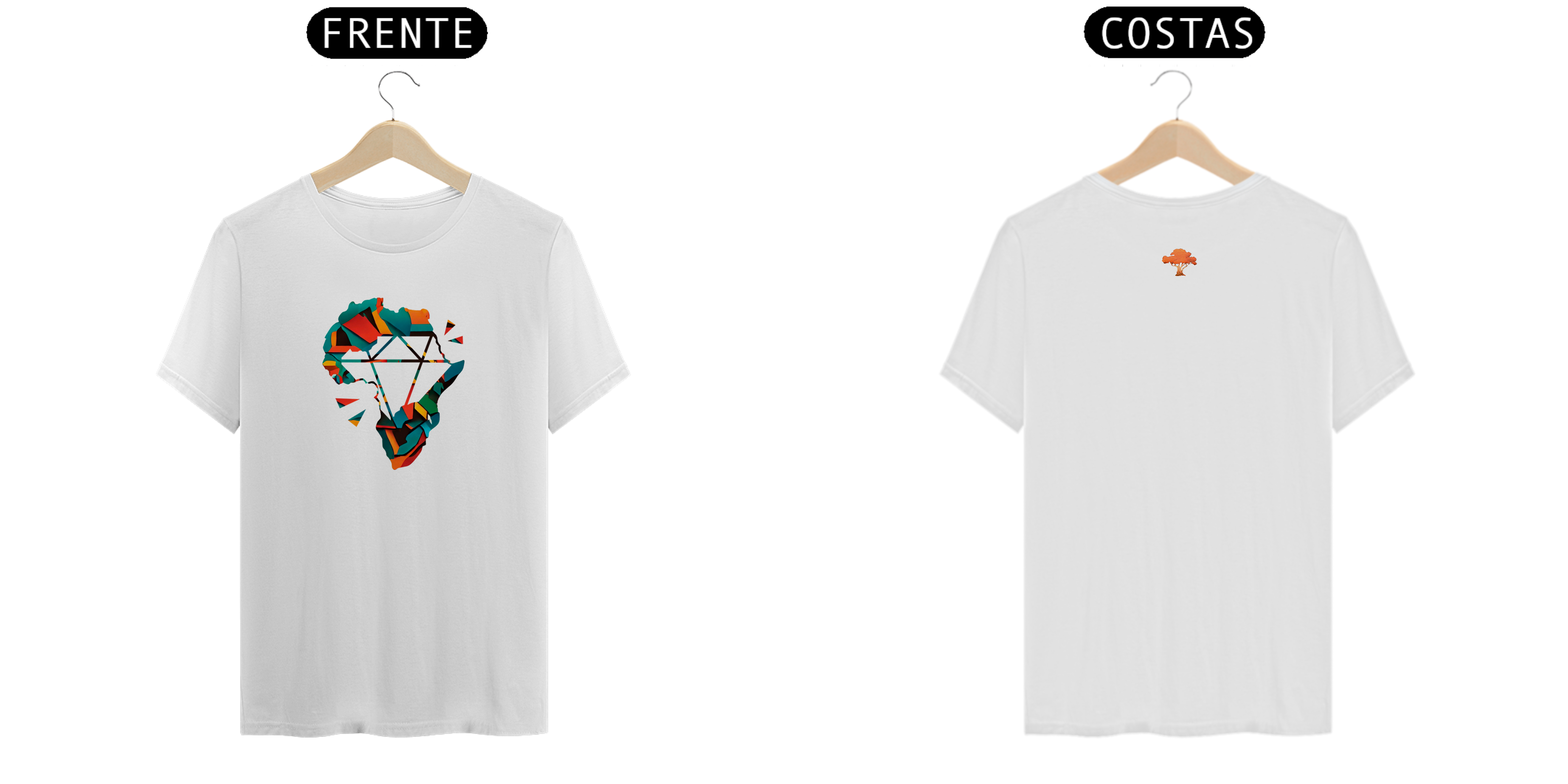 Nome do produto  Camiseta Diamante Bruto cores da Africa logo solo grande 