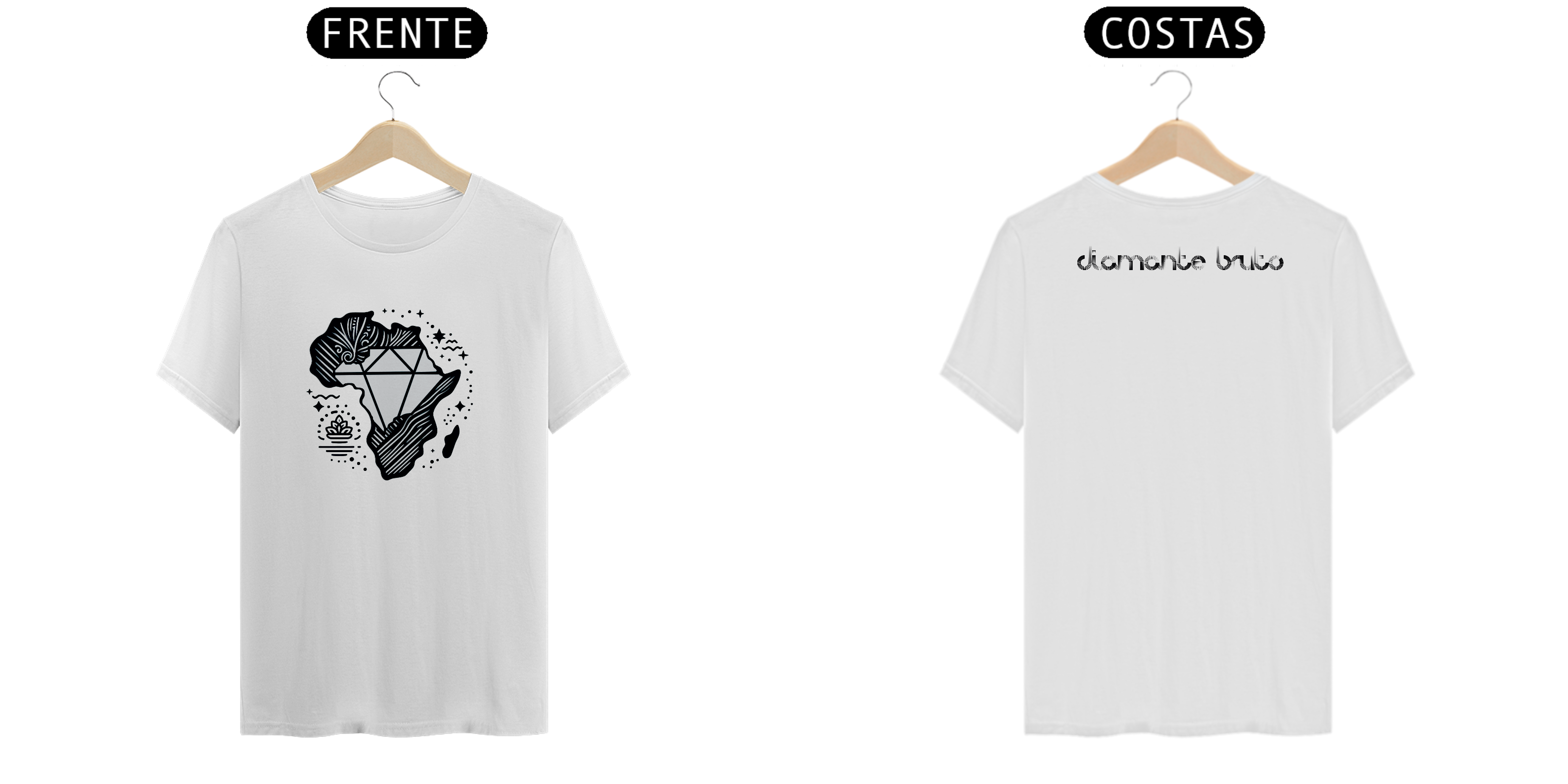 Nome do produto  Camiseta Diamante Bruto linhas Africanas