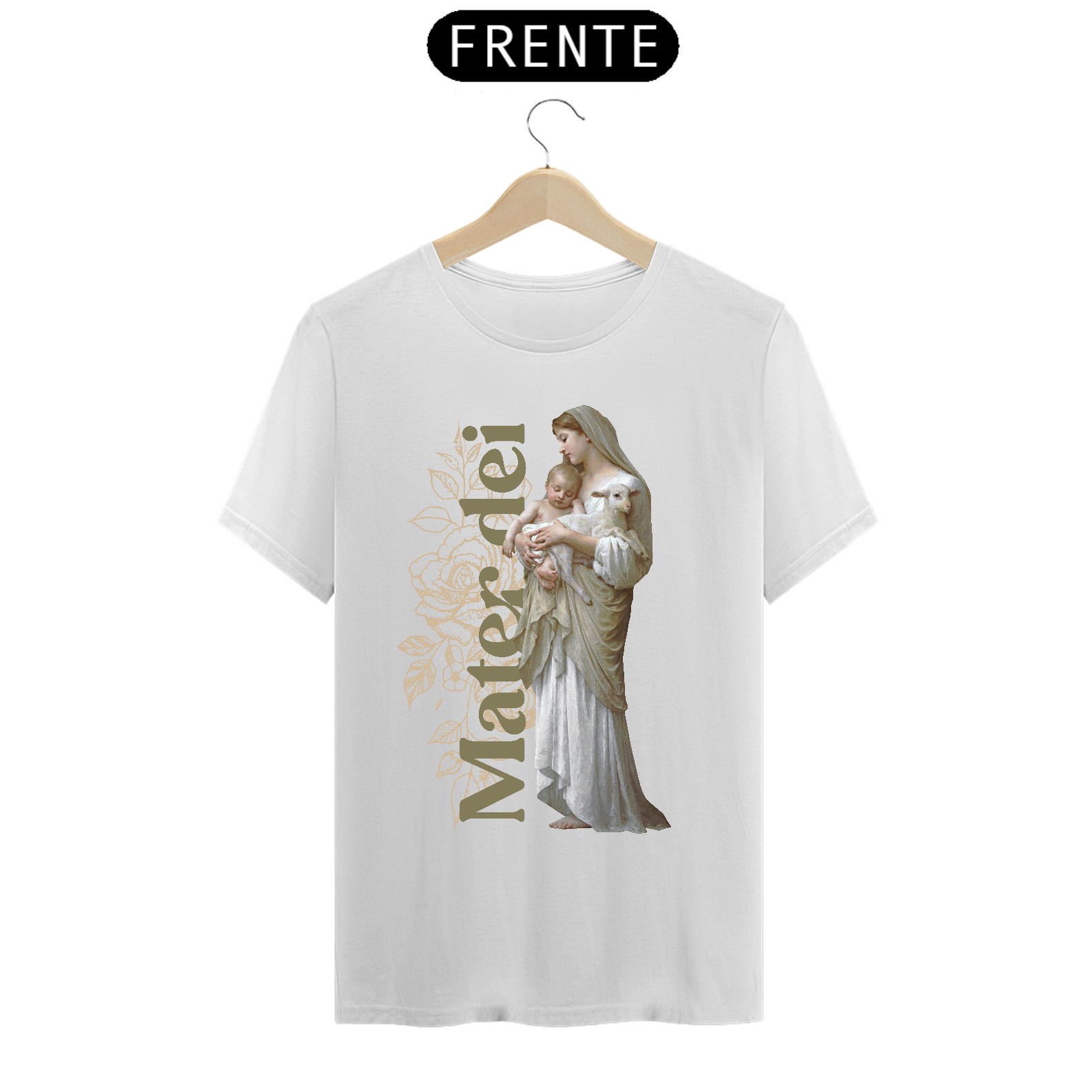 Camiseta Premium Mater Dei Mãe de Deus Branca