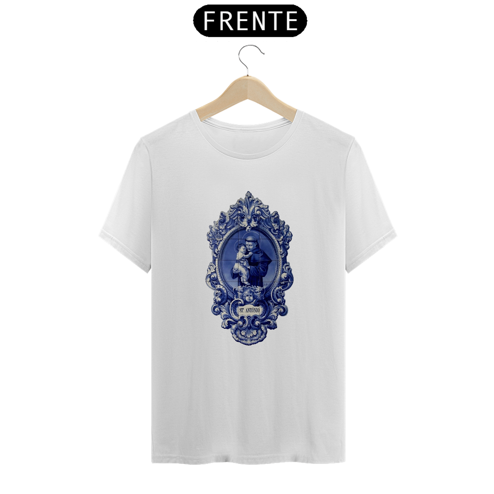 Camiseta Basic Azulejo Português Santo Antônio de Lisboa