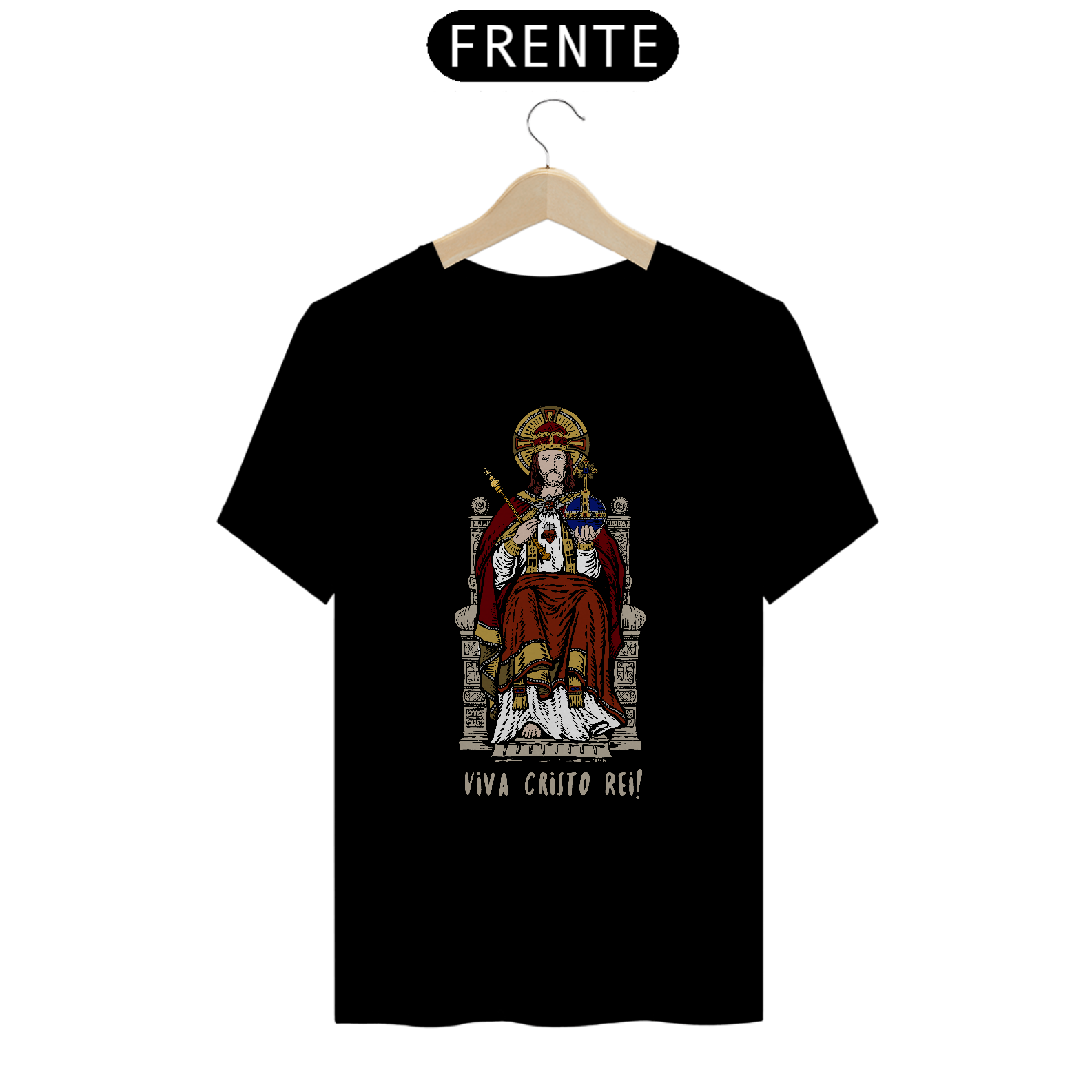 Camiseta Clássica Viva Cristo Rei! Colorida