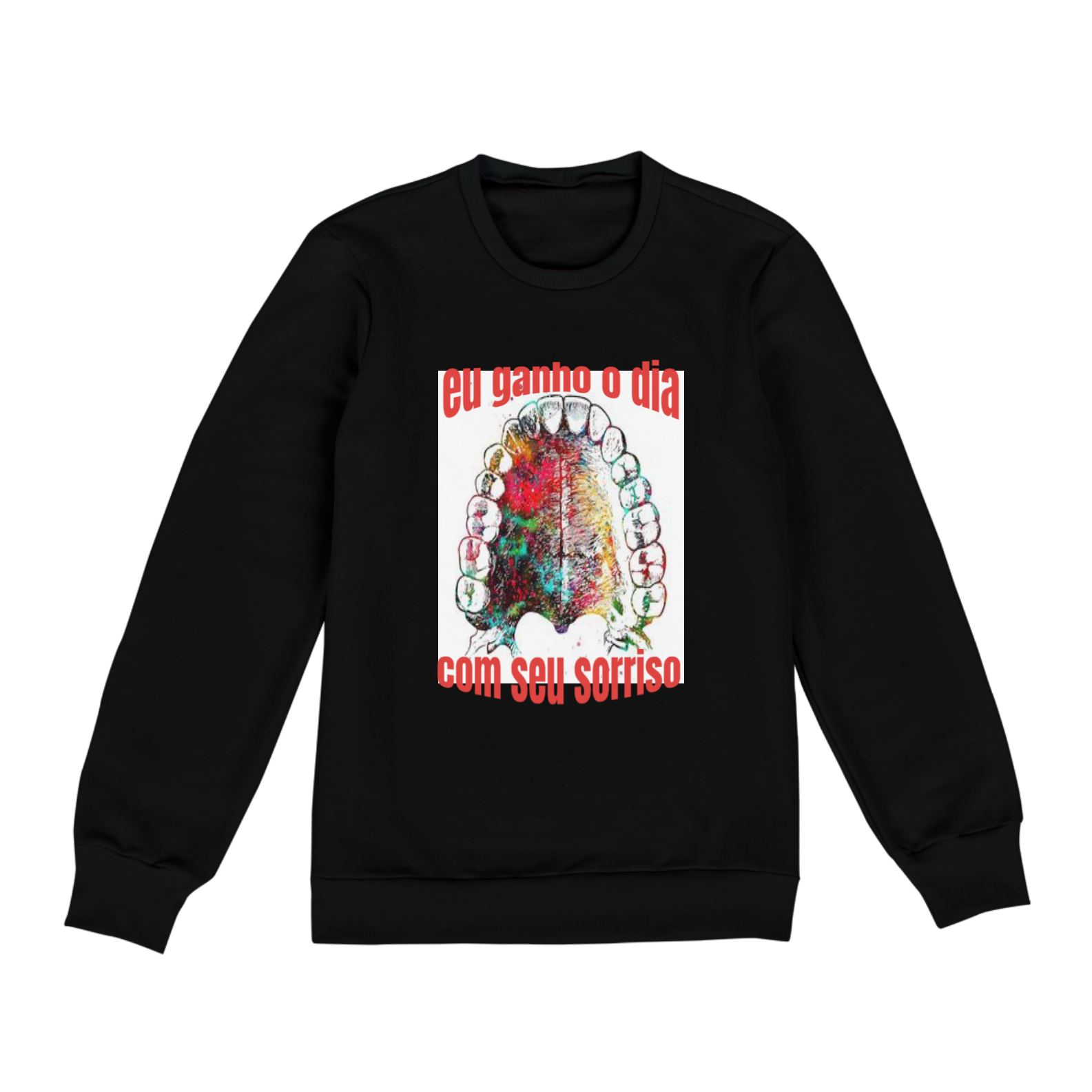 moletom fechado eu ganho o dia