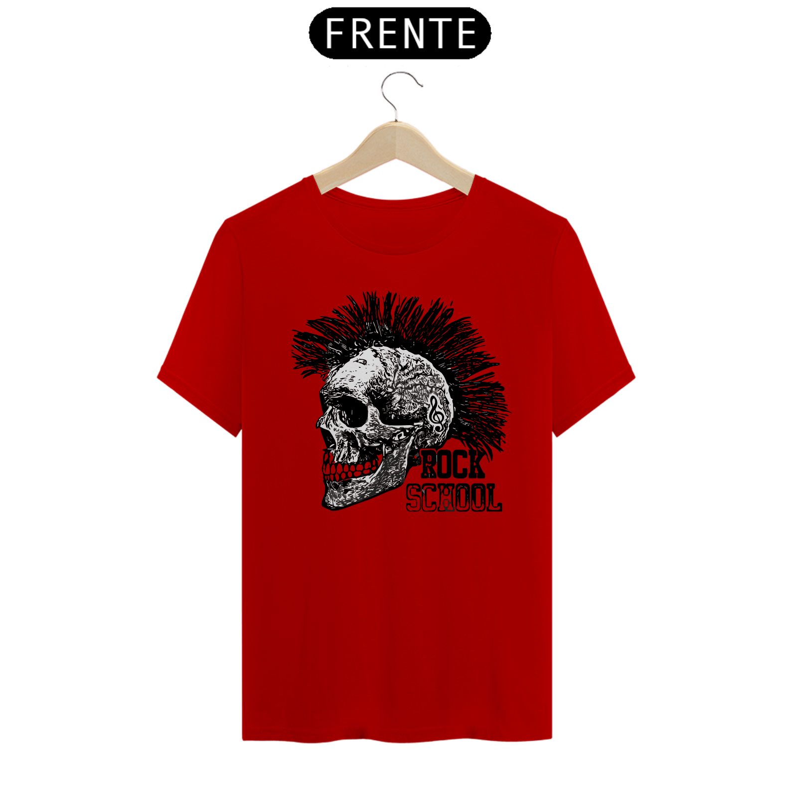 Camiseta Personalizada Estampa CAVEIRA ROCK SCHOOL