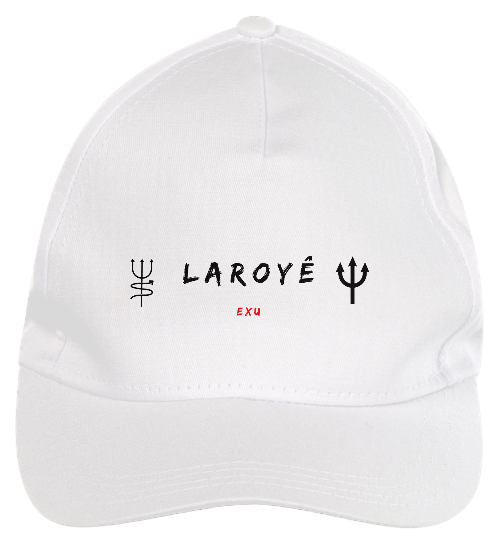 Boné Saudação Exu - Laroyê Exu Masculino e Feminino Branco