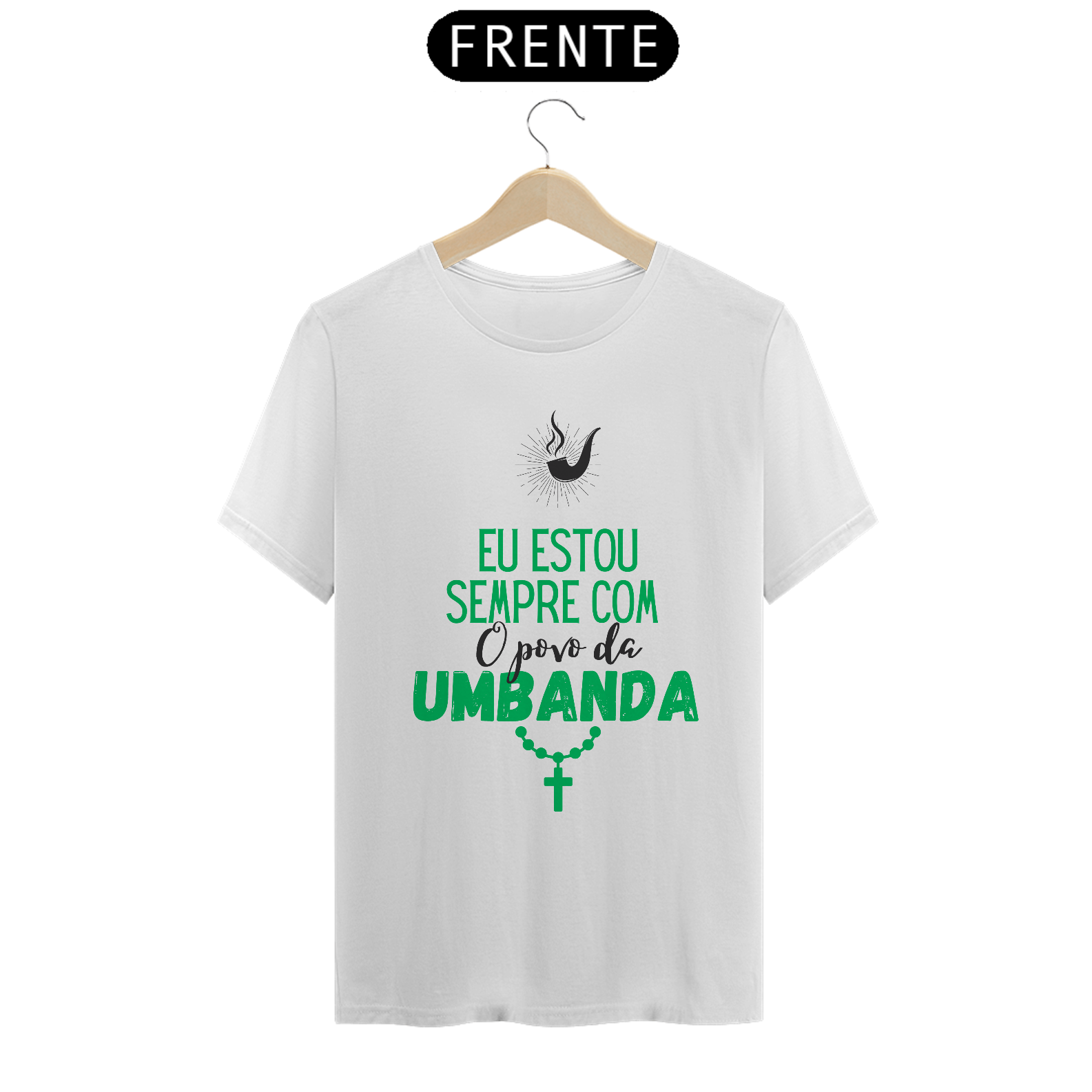 Camisa Estou sempre com o Povo da Umbanda Algodão Fio 30.1 