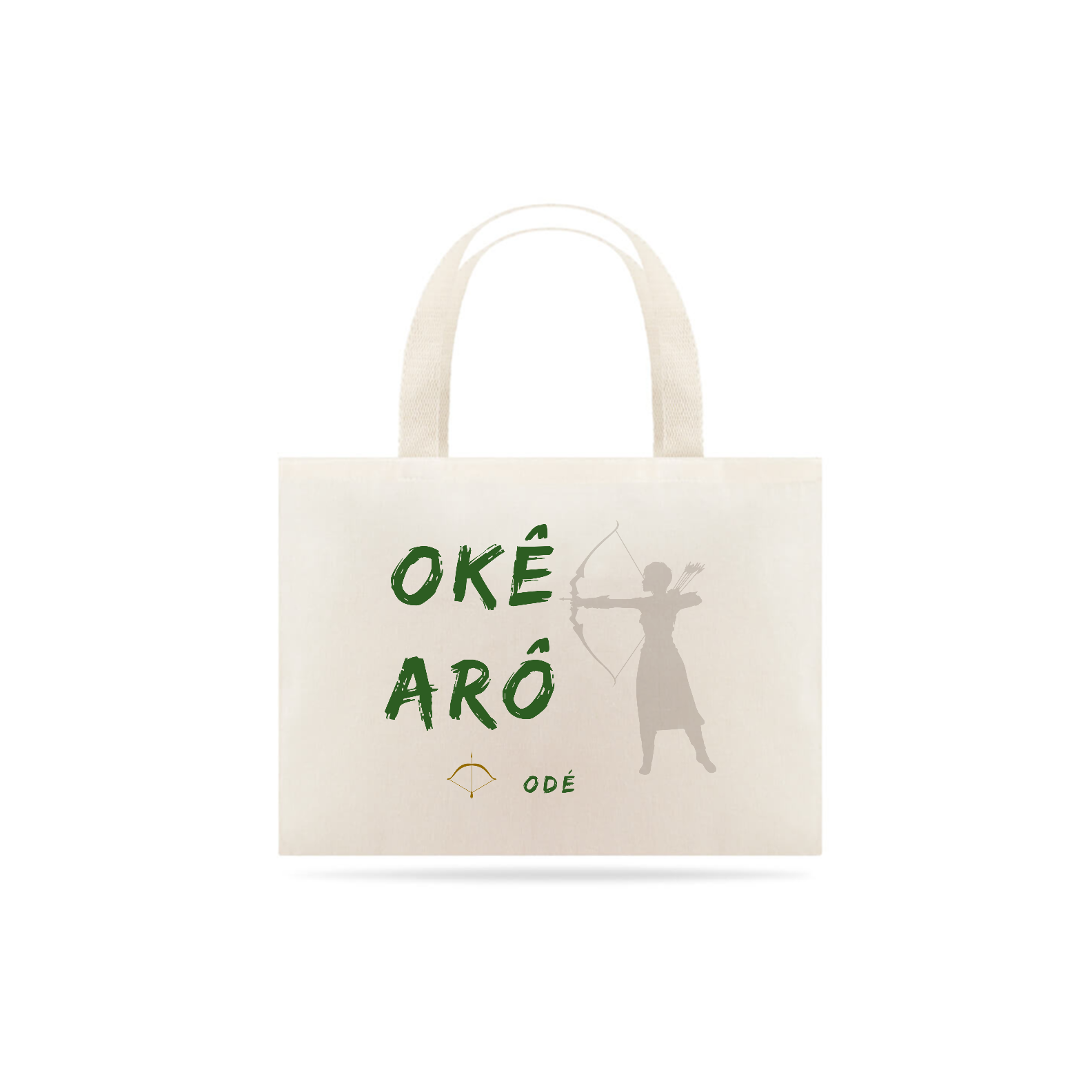 Bolsa Saudação Orixá Odé Oxossi Ecobag de Algodão Cru - Okê Arô Odé