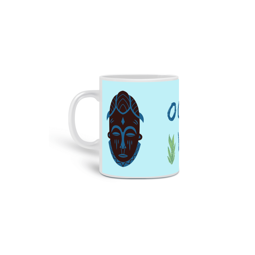Caneca Porcelana Personalizada Ògún Saudação Ògún Yè 325ml