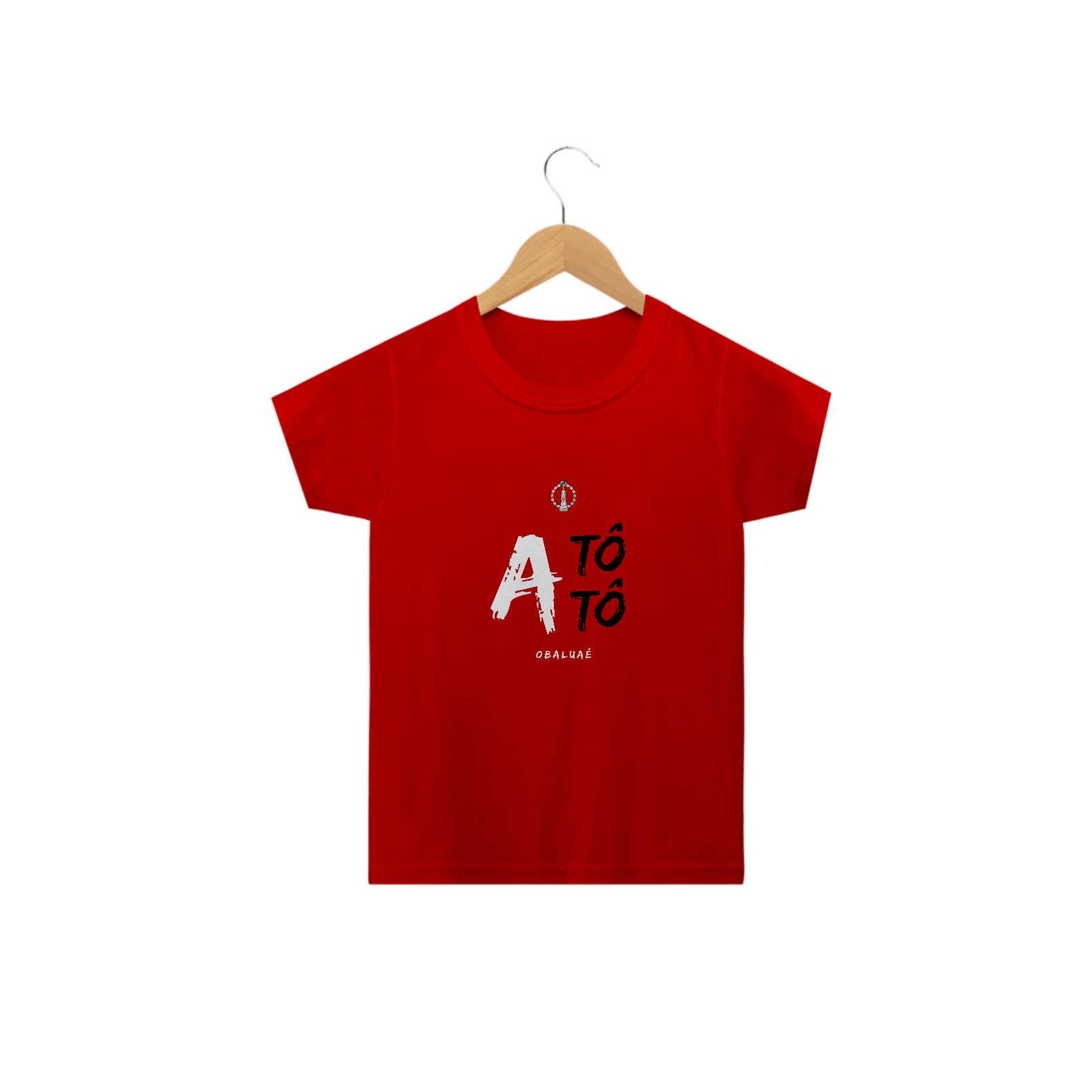 Camiseta Infantis Obalúwàiyé Saudação Obalúwàiyé Atótóo 100% Algodão Fio 24.1, 145g costura simples e gola ribana