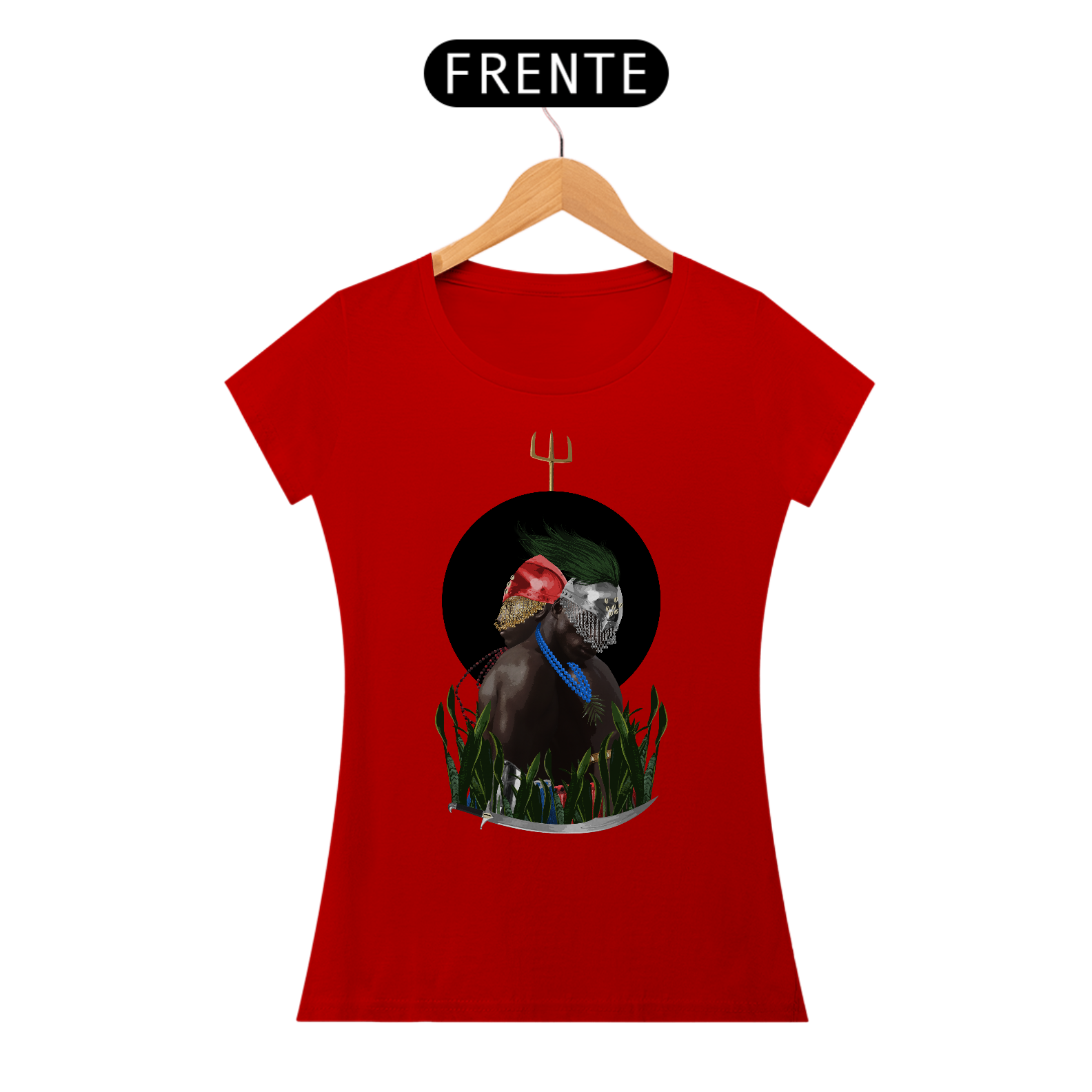 Camiseta Feminina Ogum e Exu  By Ziggy Artes 100% Algodão Fio 30.1 Malha Fria Gola Ribana Costura Reforçada 3X Sem Juros [Frete Grátis]