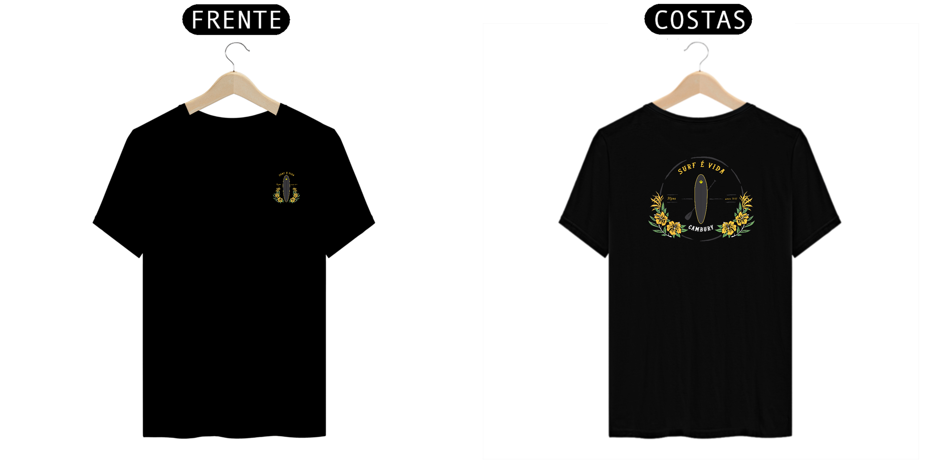 Nome do produto  Camiseta ''SUP'' Preto/Amarelo