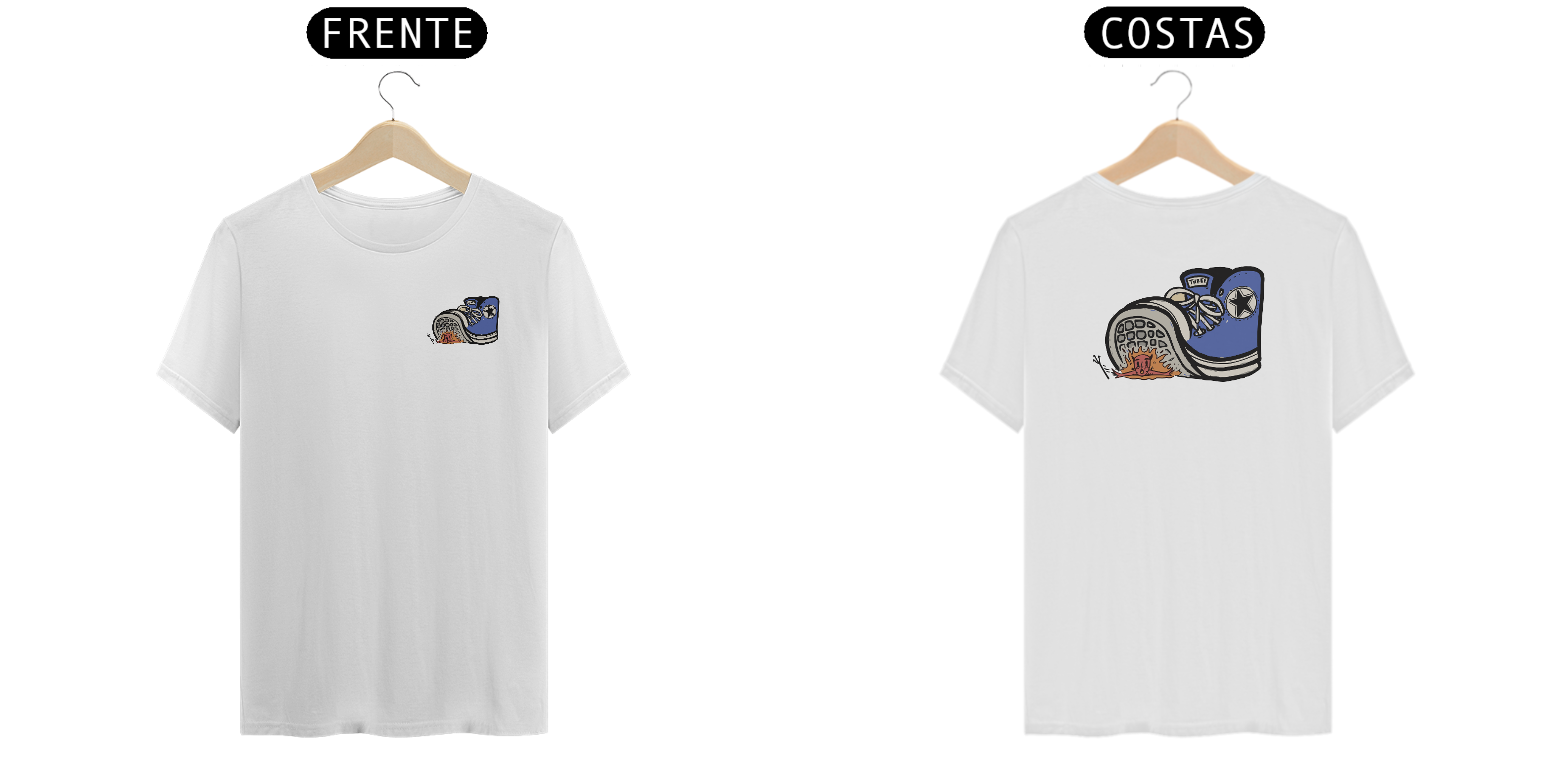 Camiseta debaixo do meu pé