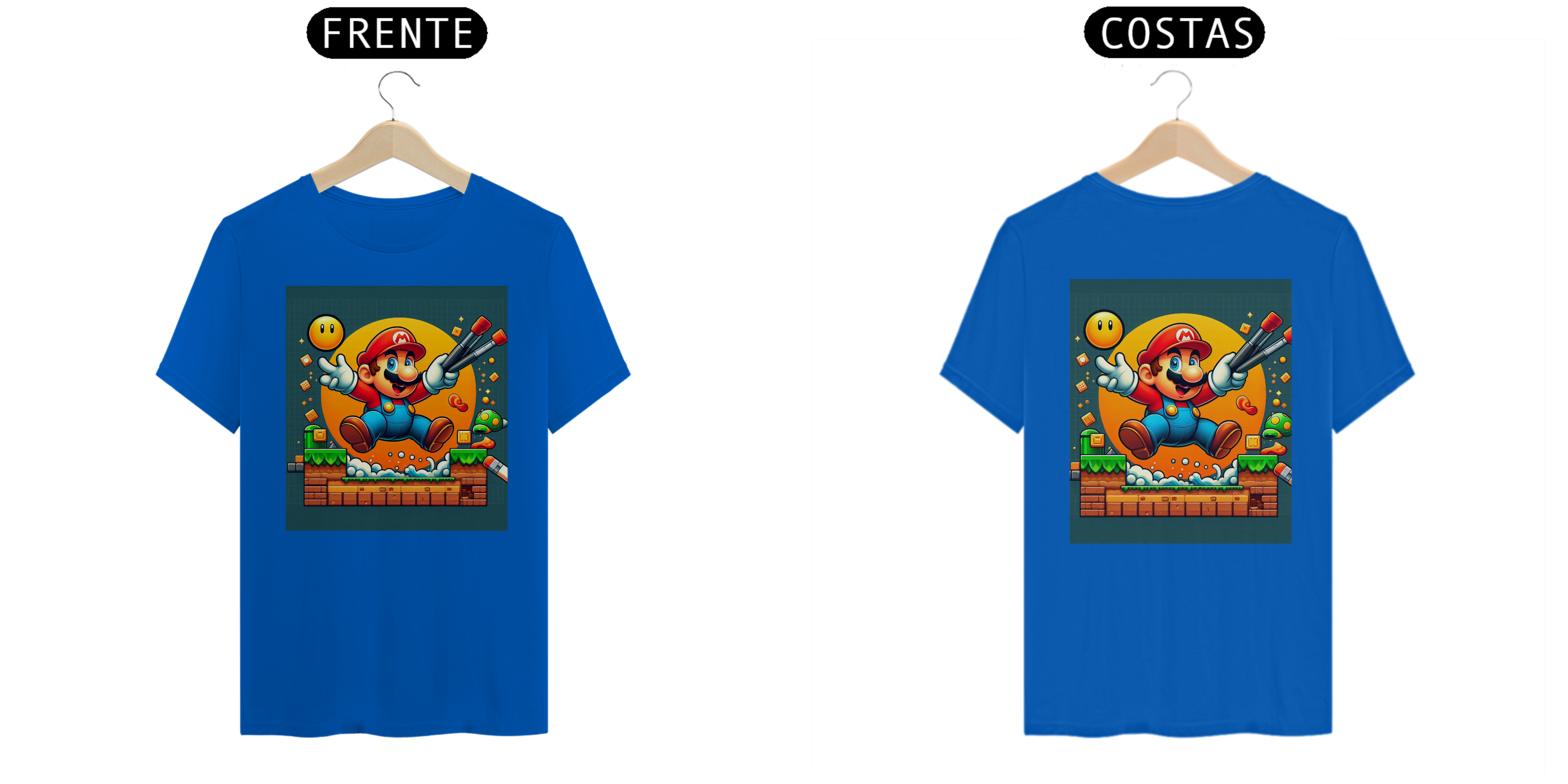 T-Shirt Quality Camiseta Super Mario Bros em