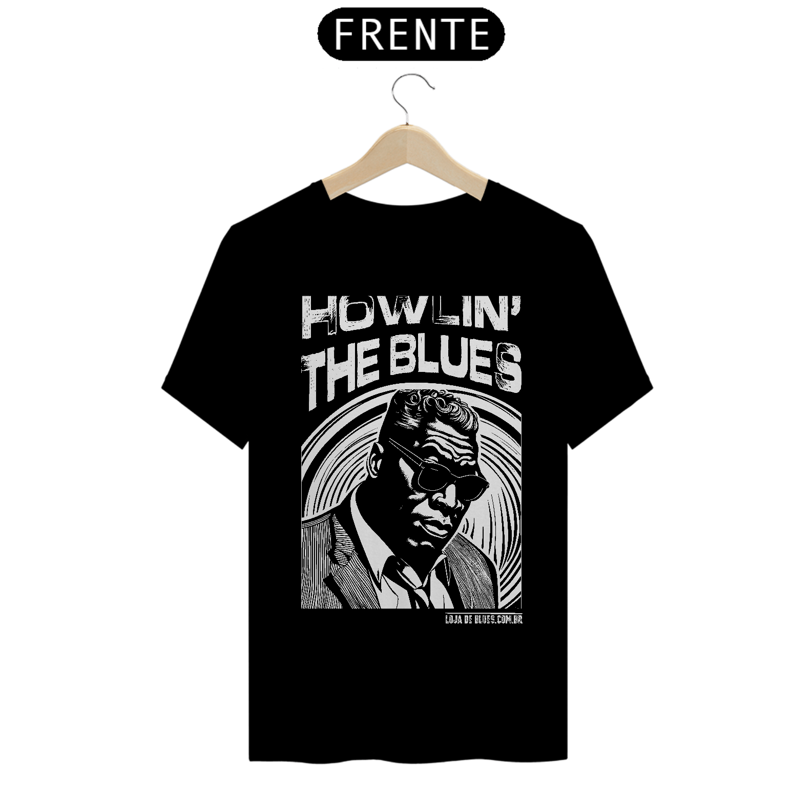 Howlin' The Blues - Camiseta Masculina - Cores Escuras