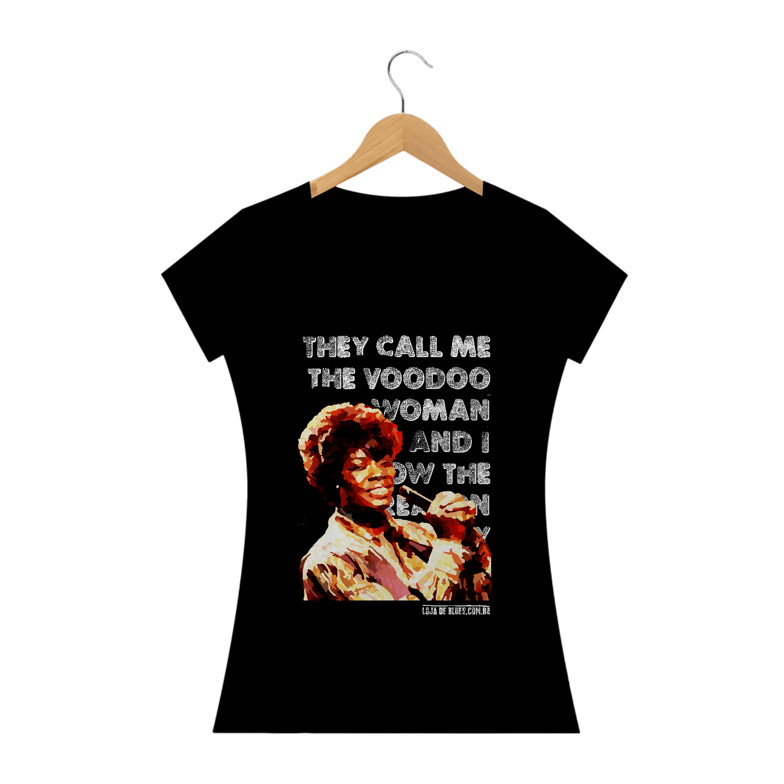 Voodoo Woman - Camiseta Feminina- Cores Escuras