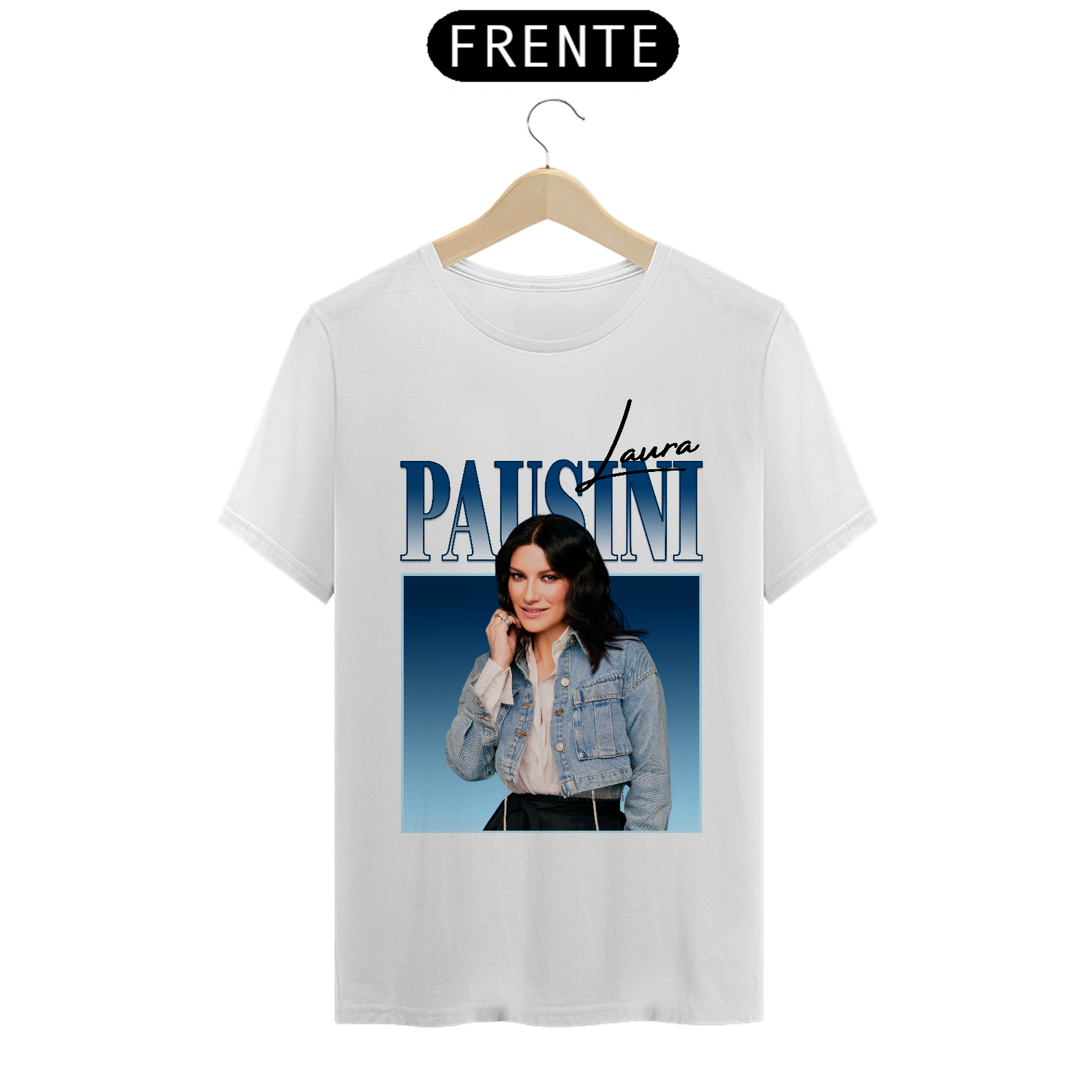 Camiseta Unissex Laura Pausini Azul - clara