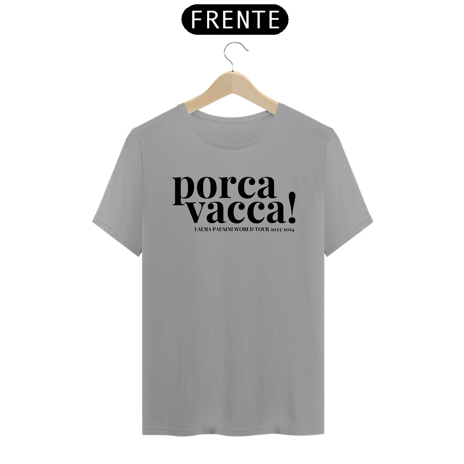 Camiseta Unissex Porca Vacca! - letra preta