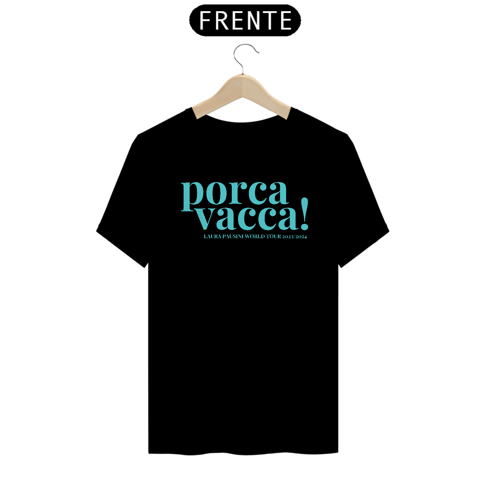 Camiseta Unissex Porca Vacca! - letra azul