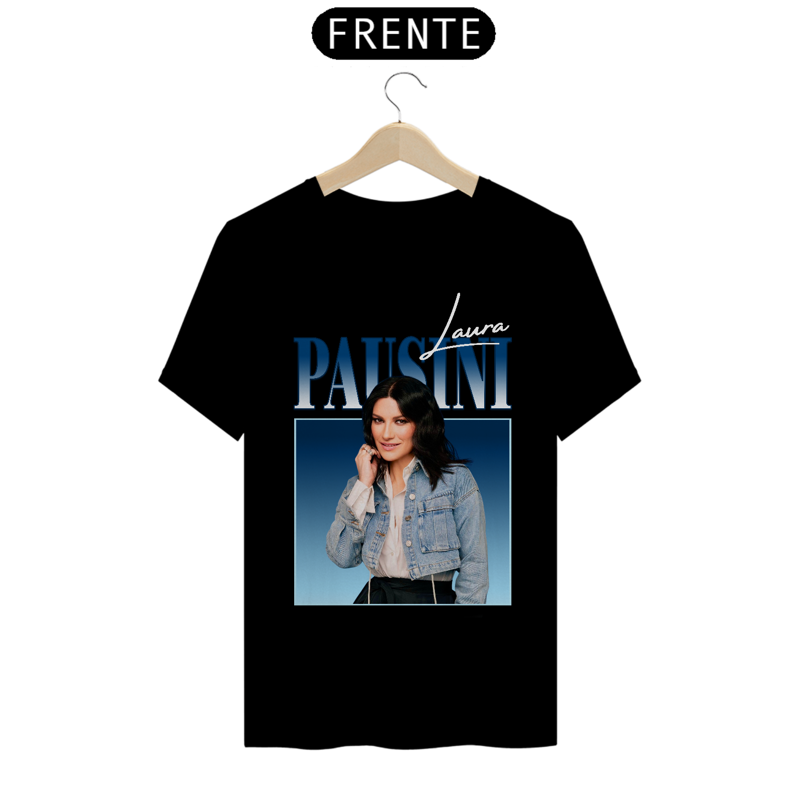Camiseta Unissex Laura Pausini Azul - escura