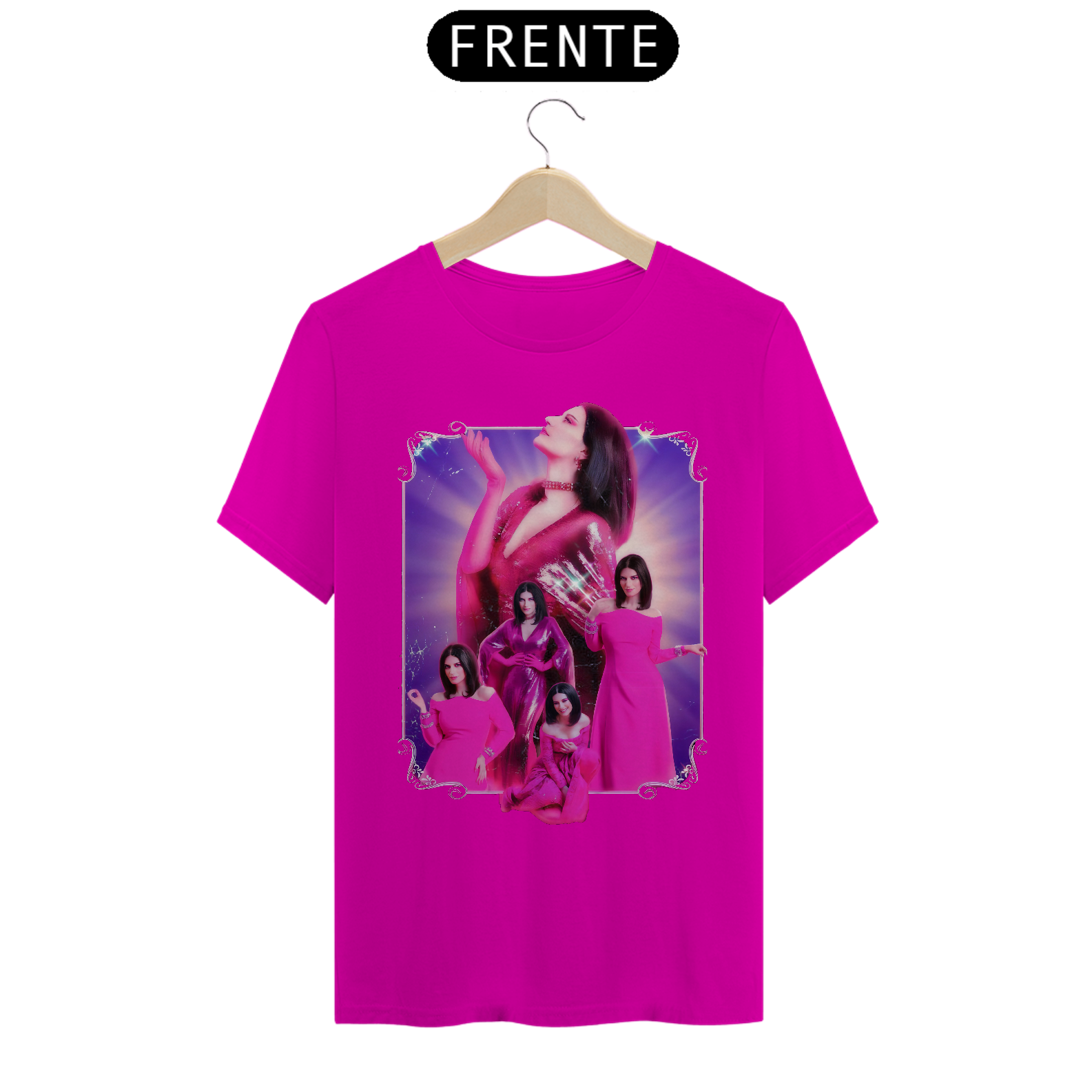 Camiseta Unissex Laura Pausini Rosa
