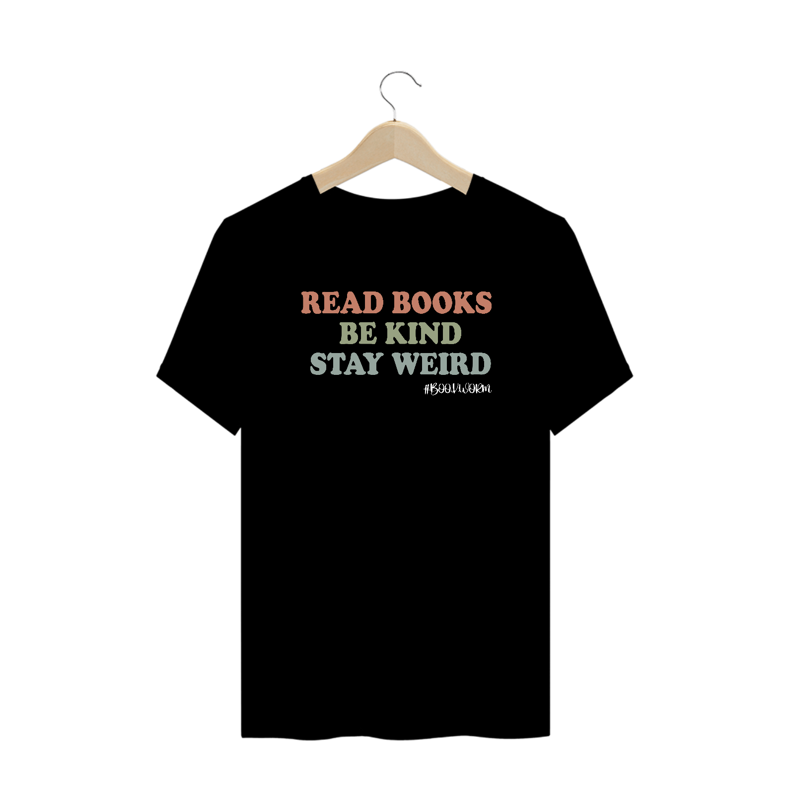 Camiseta Plus Size Read Books Be Kind Stay Weird