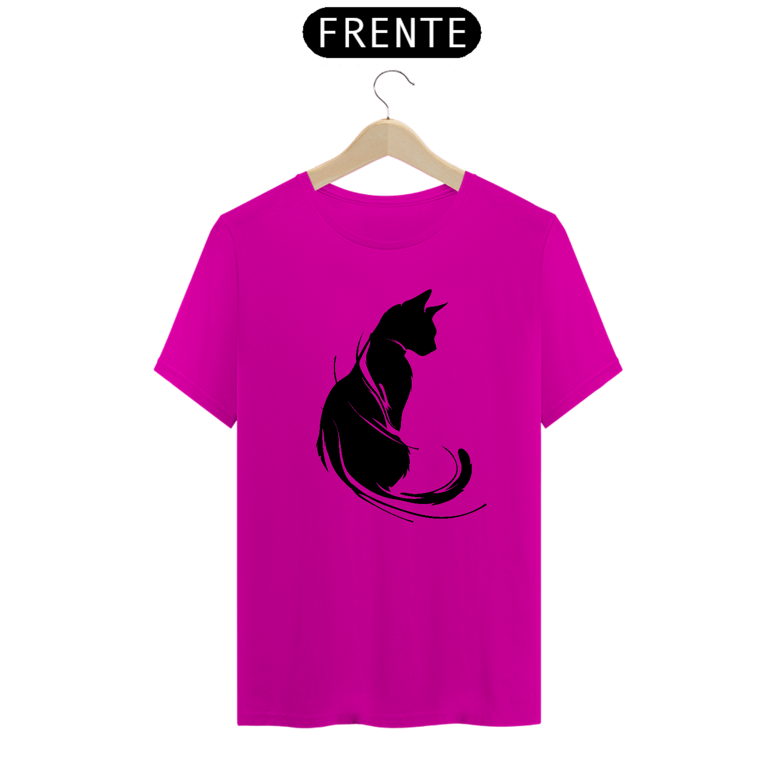 Camiseta Silhueta de Gato - Quality