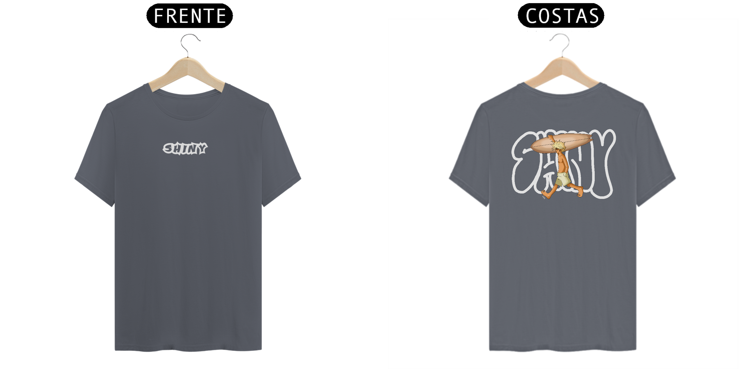 Camiseta Shiny surfboy cinza chumbo