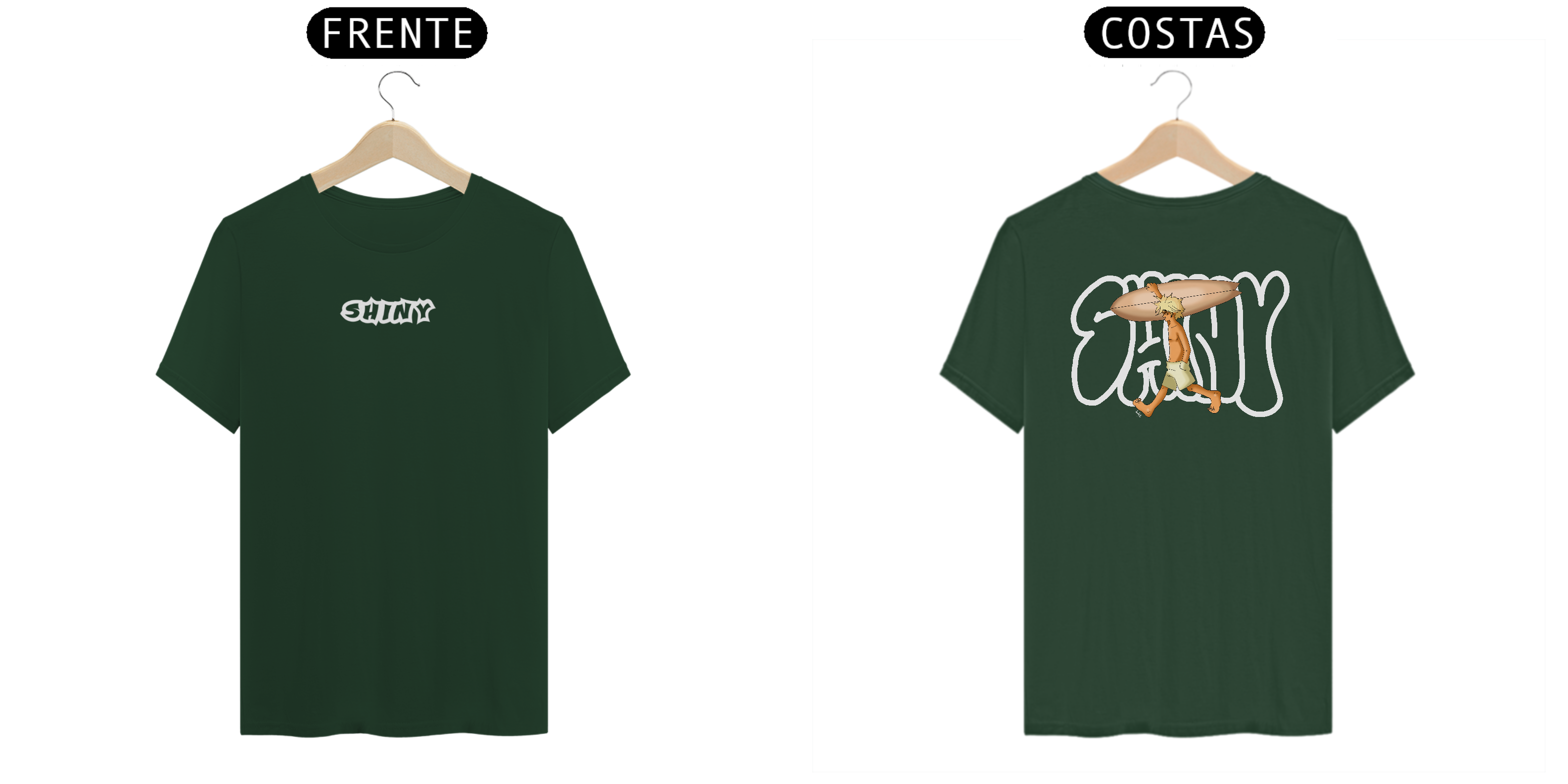 Camiseta Shiny surfboy verde musgo