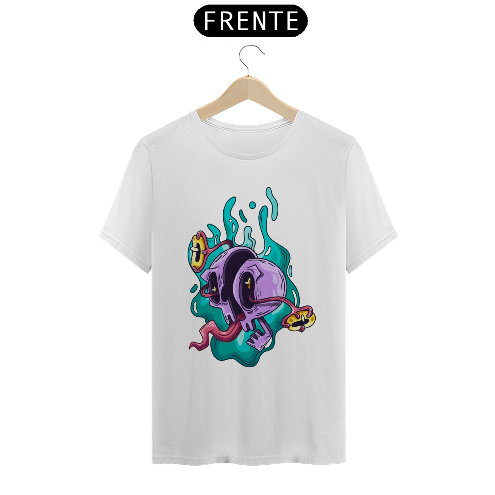 Camiseta - Caveira colorida