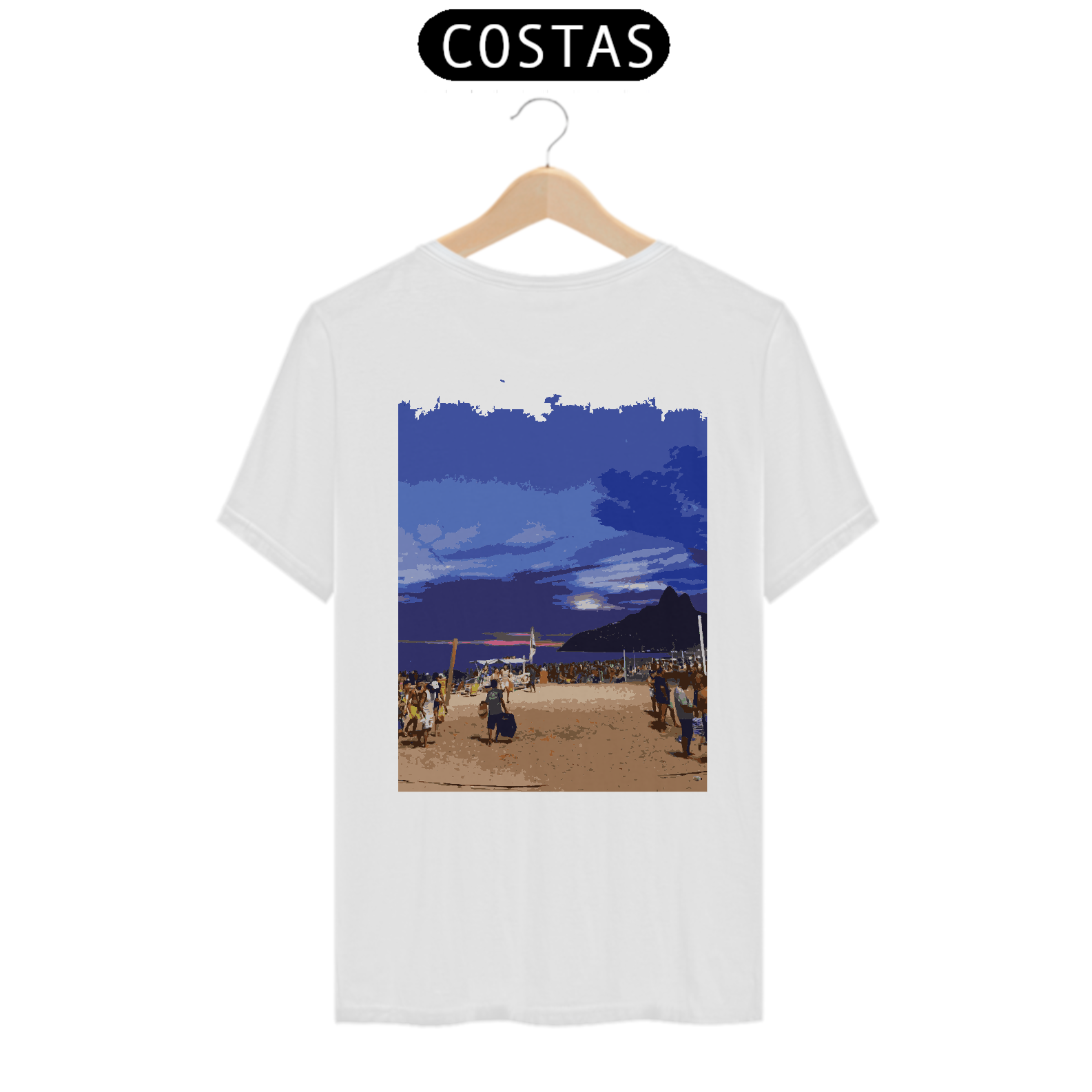 Camiseta Praia de Ipanema Morro dois Irmãos - Linha Quality