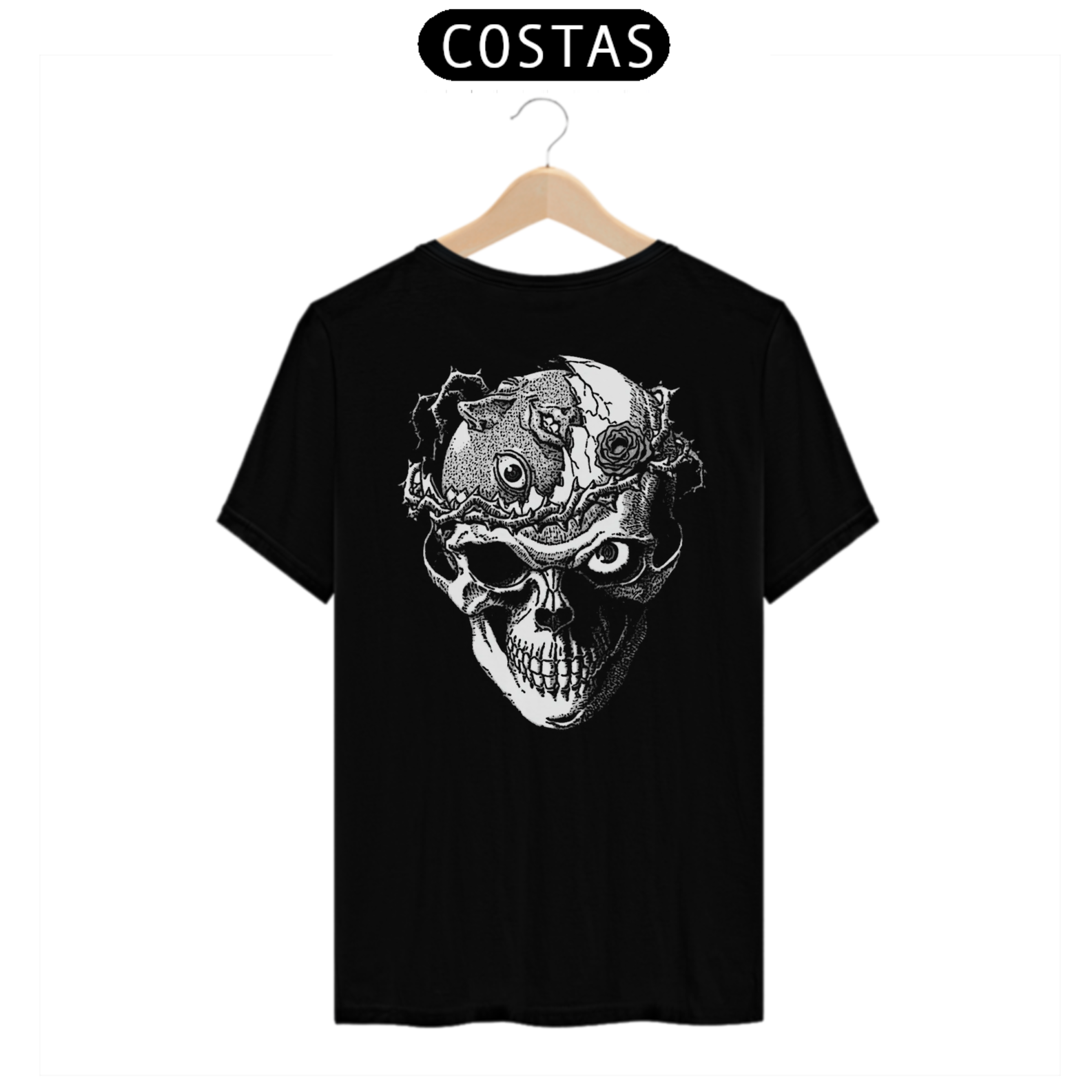[QuTe] Berserk Cavaleiro Crânio Camiseta - Costas
