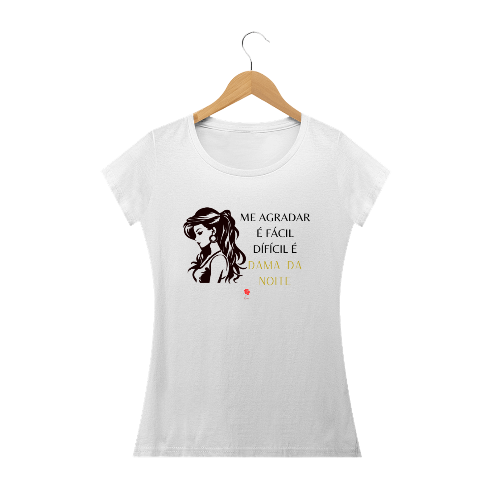 Camiseta Baby Look Me Agradar é Fácil - Dama da Noite(Branca)