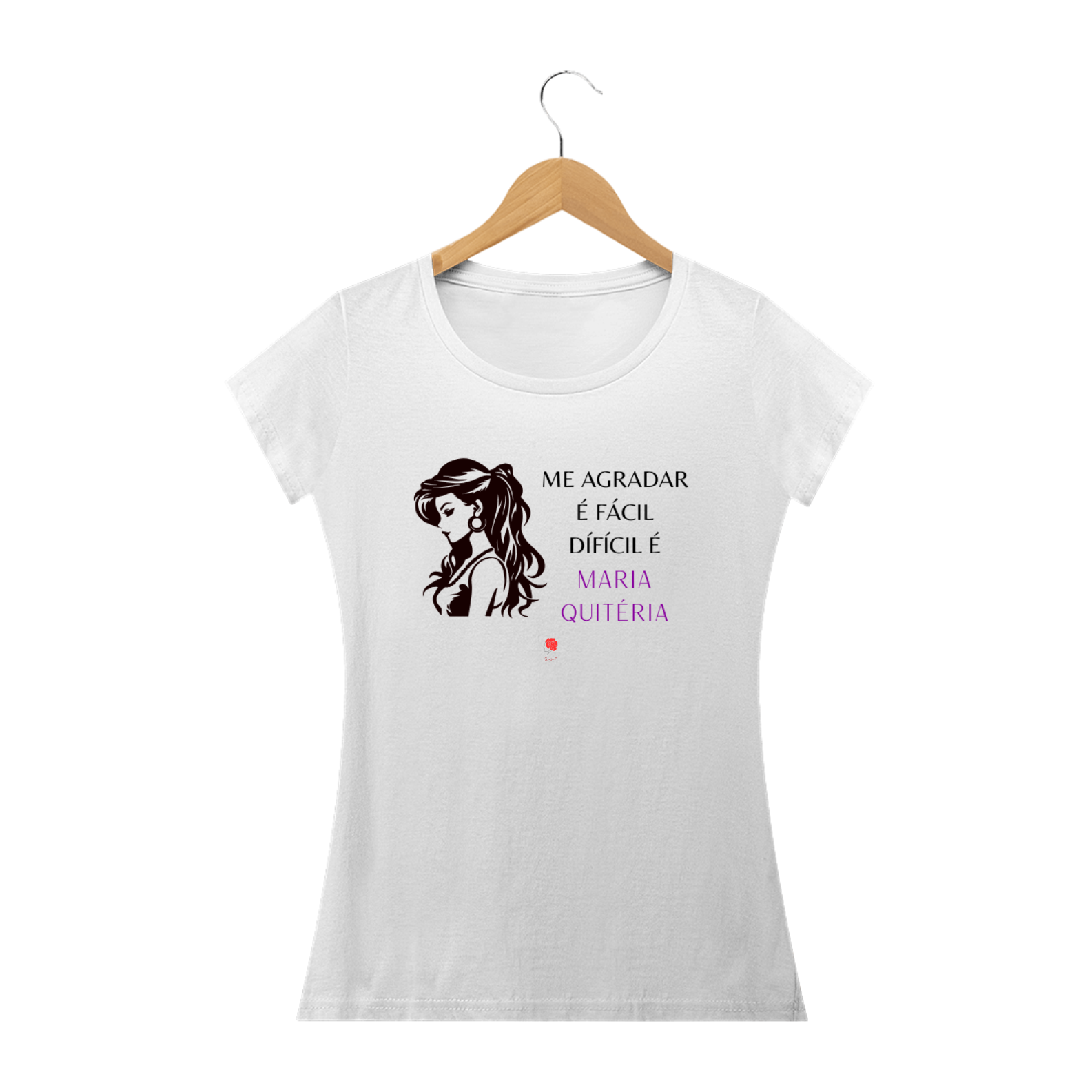 Camiseta Baby Look Me Agradar é Fácil - Maria Quitéria (Branca)