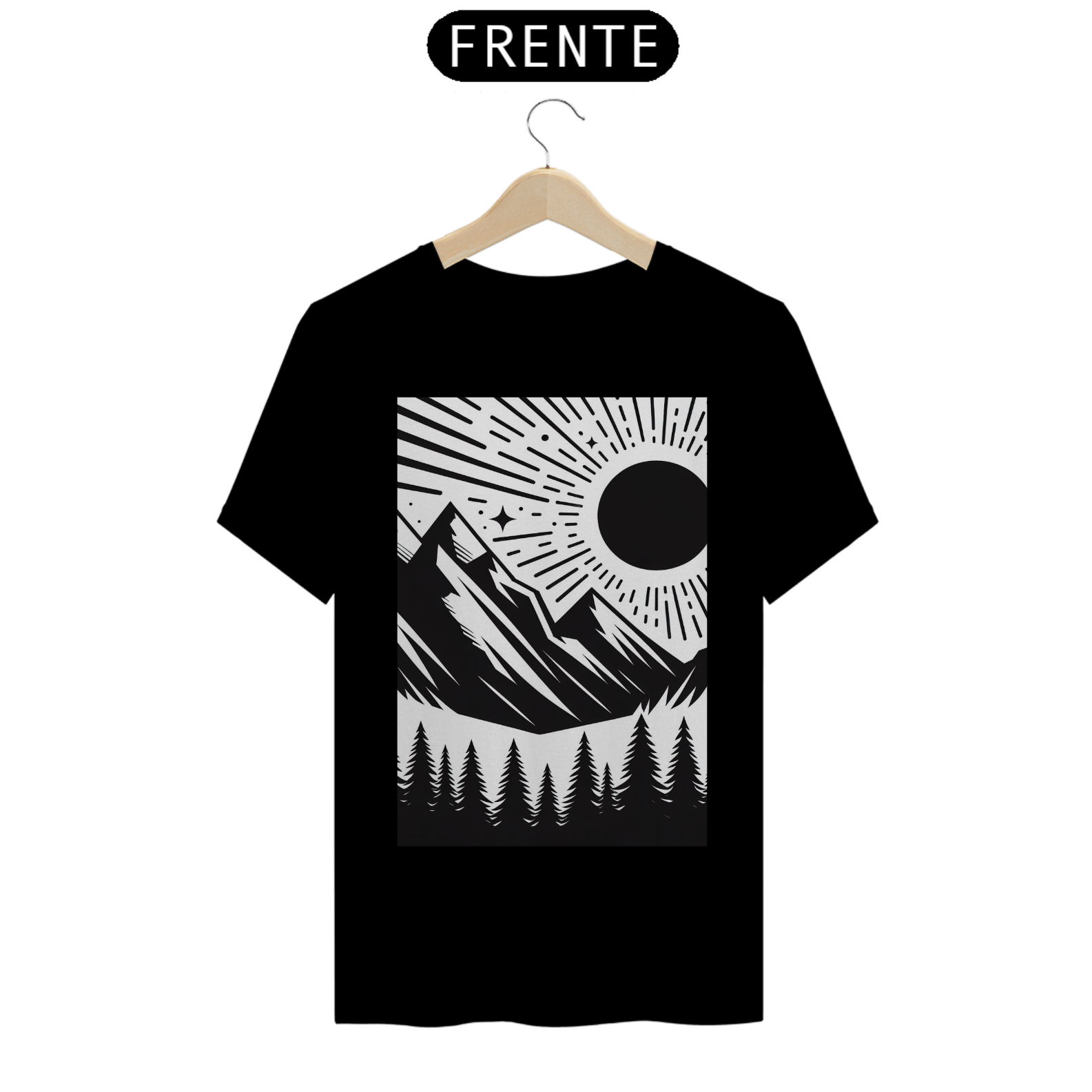 Camisa T-Shirt Quality - Montanhas ao Sol