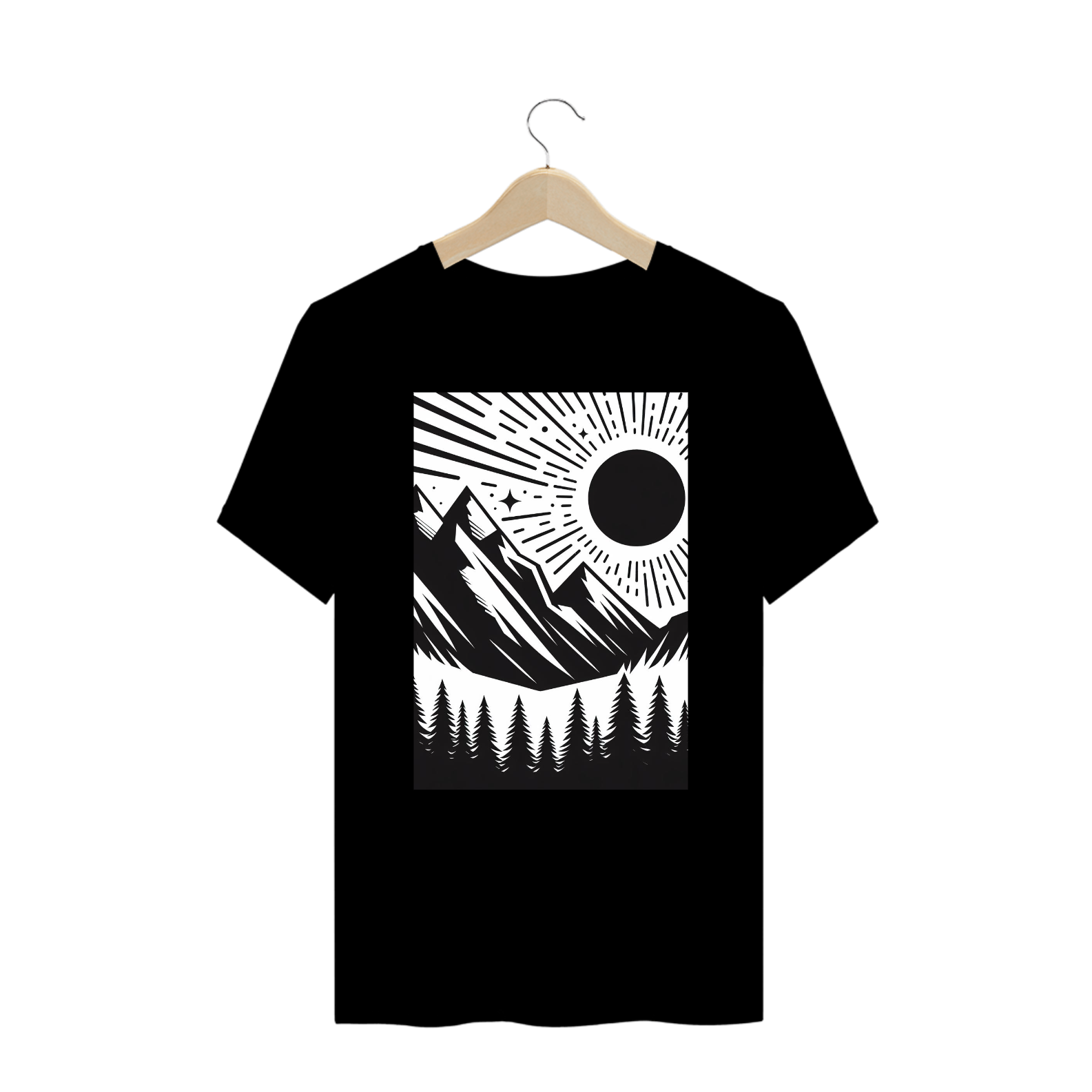 Camisa T-Shirt Plus Size - Montanhas ao Sol