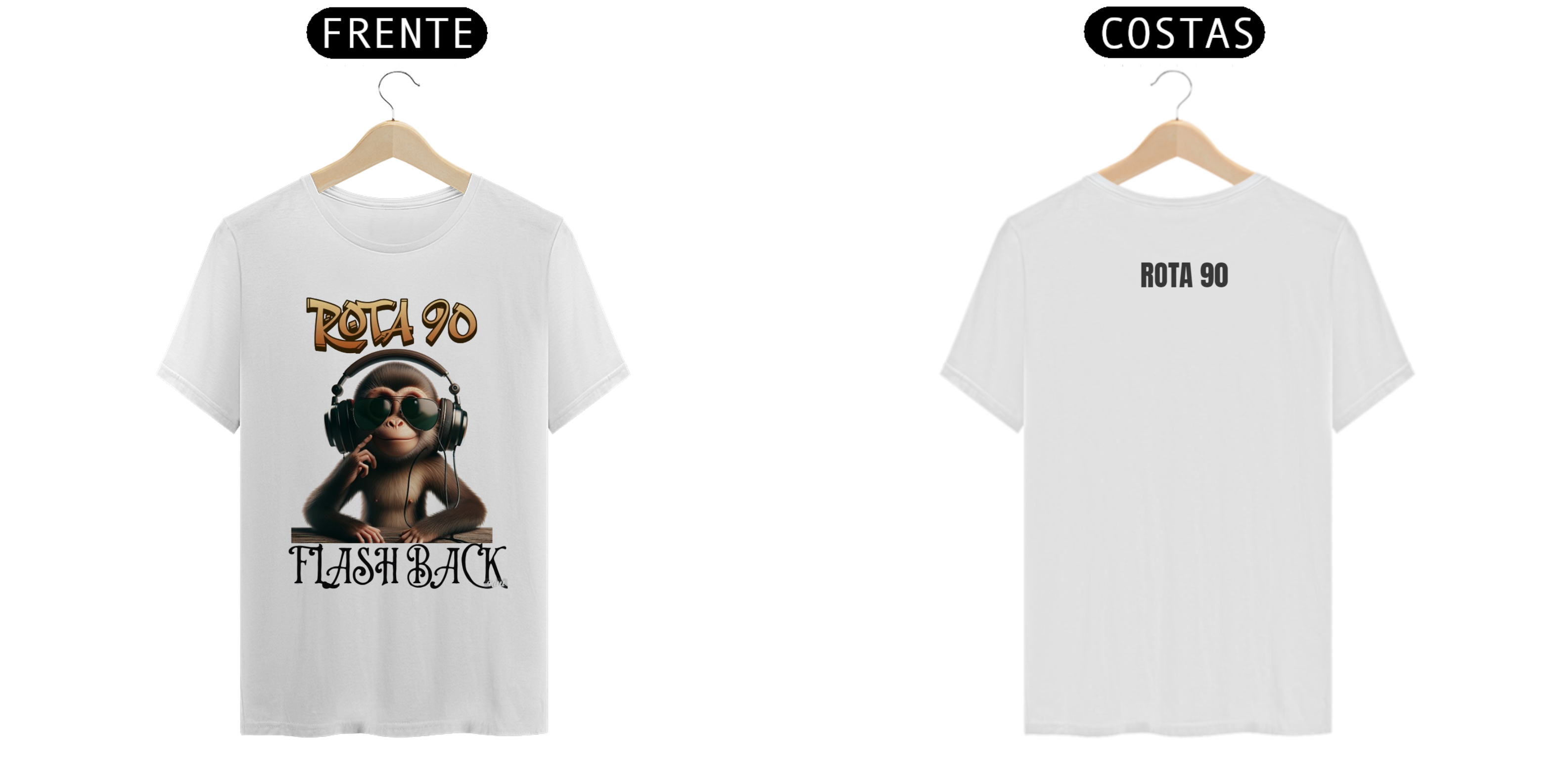 CAMISETA ROTA 90 ESTAMPA DIVERTIDA COM PERSONAGEM MONKEY 