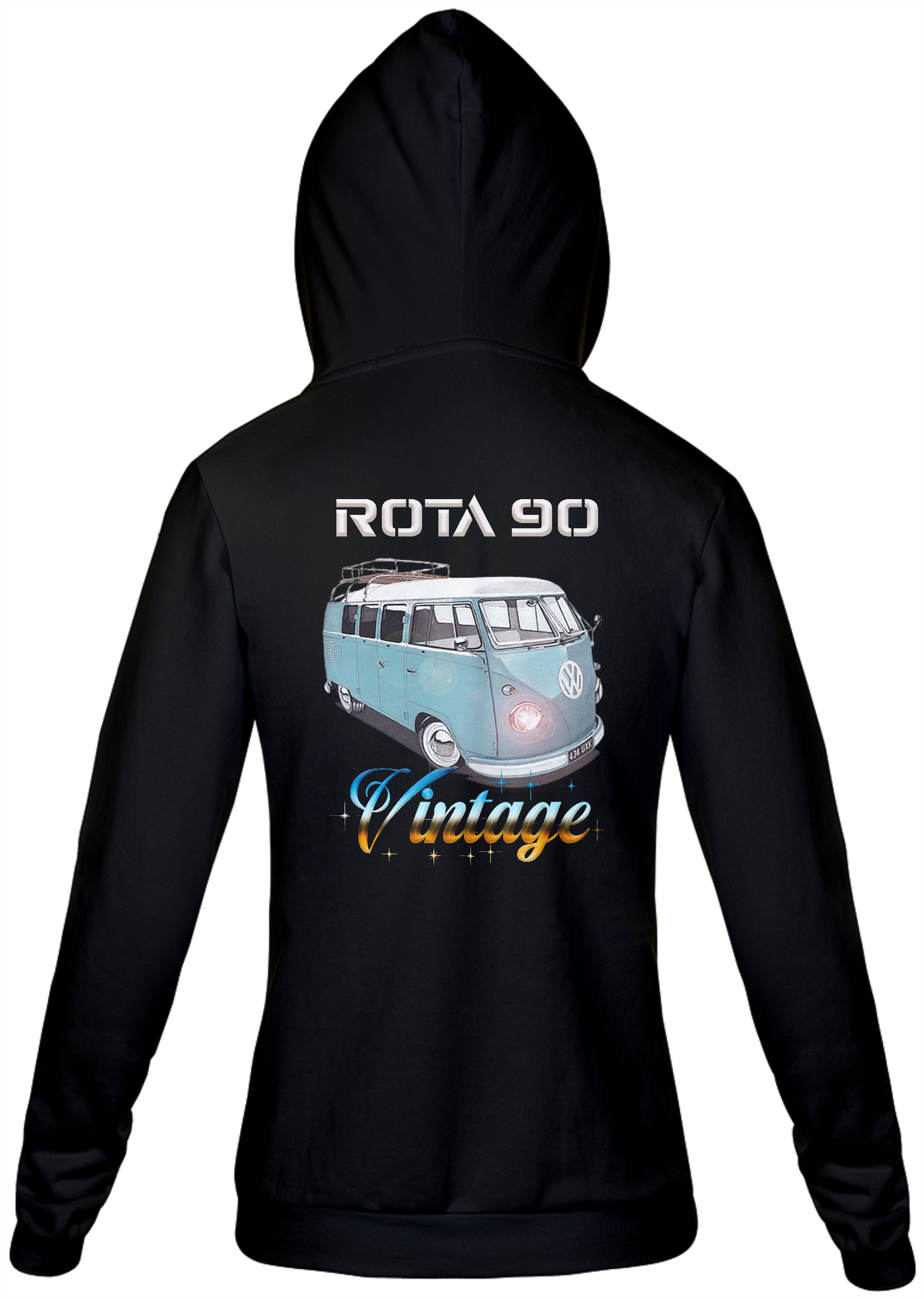 MOLETOM COM ZIPER UNISSEX ROTA 90 VINTAGE