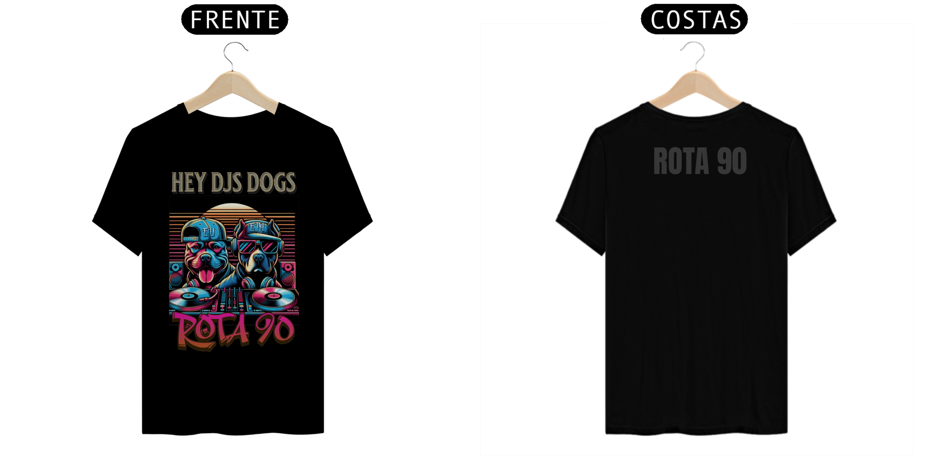 CAMISETA ROTA 90 ESTAMPA DIVERTIDA DOG DJ