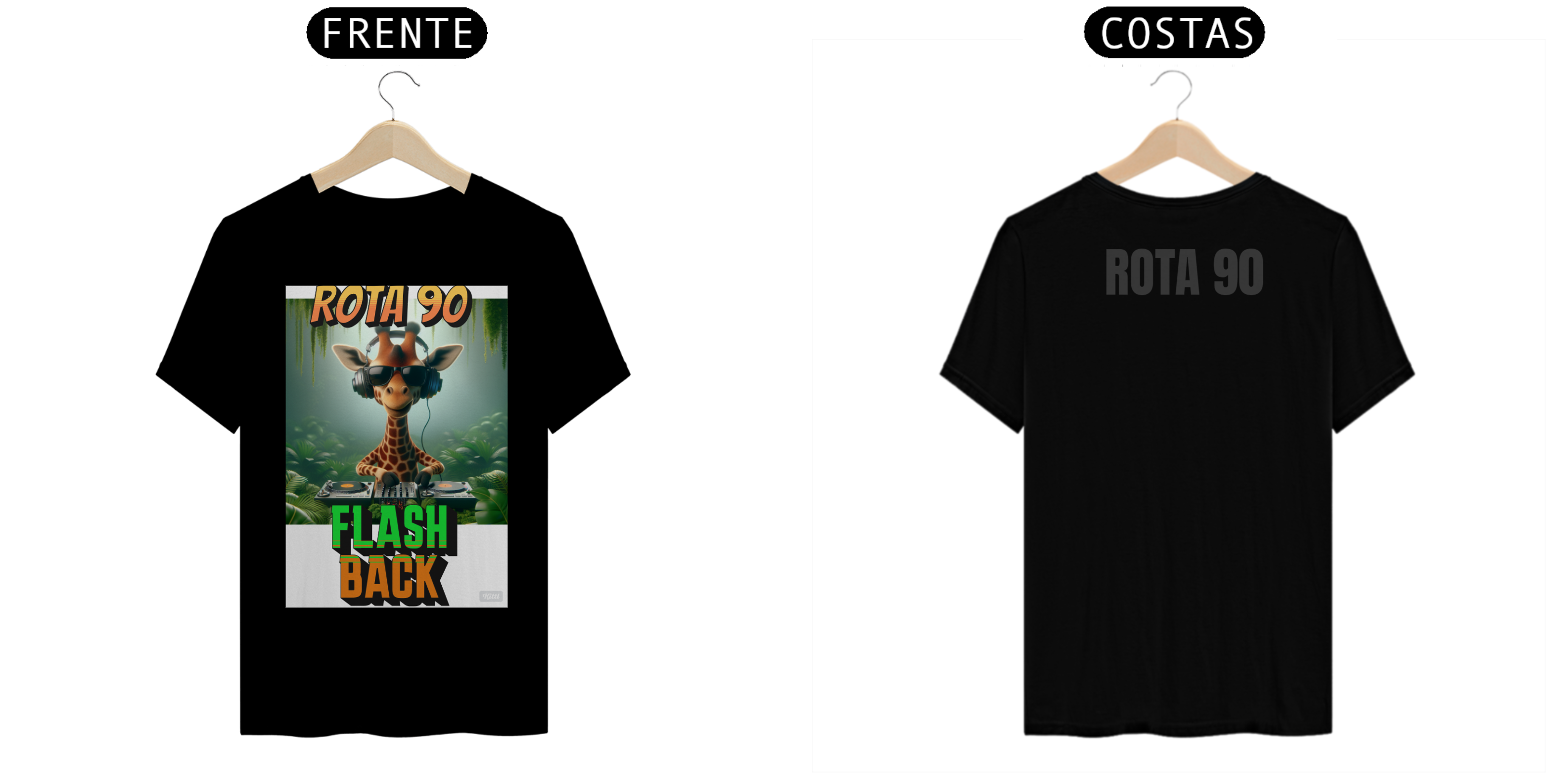 CAMISETA ROTA 90 PERSONAGEM ANIMADO  GIRAFA DJ 