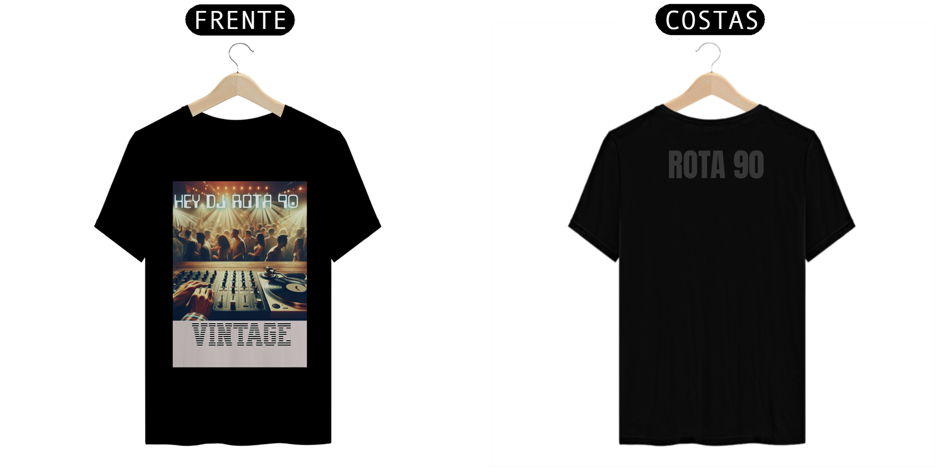 CAMISETA ROTA 90 TEMA  PISTA DE DANÇA  DJ COM CONTROLADORA