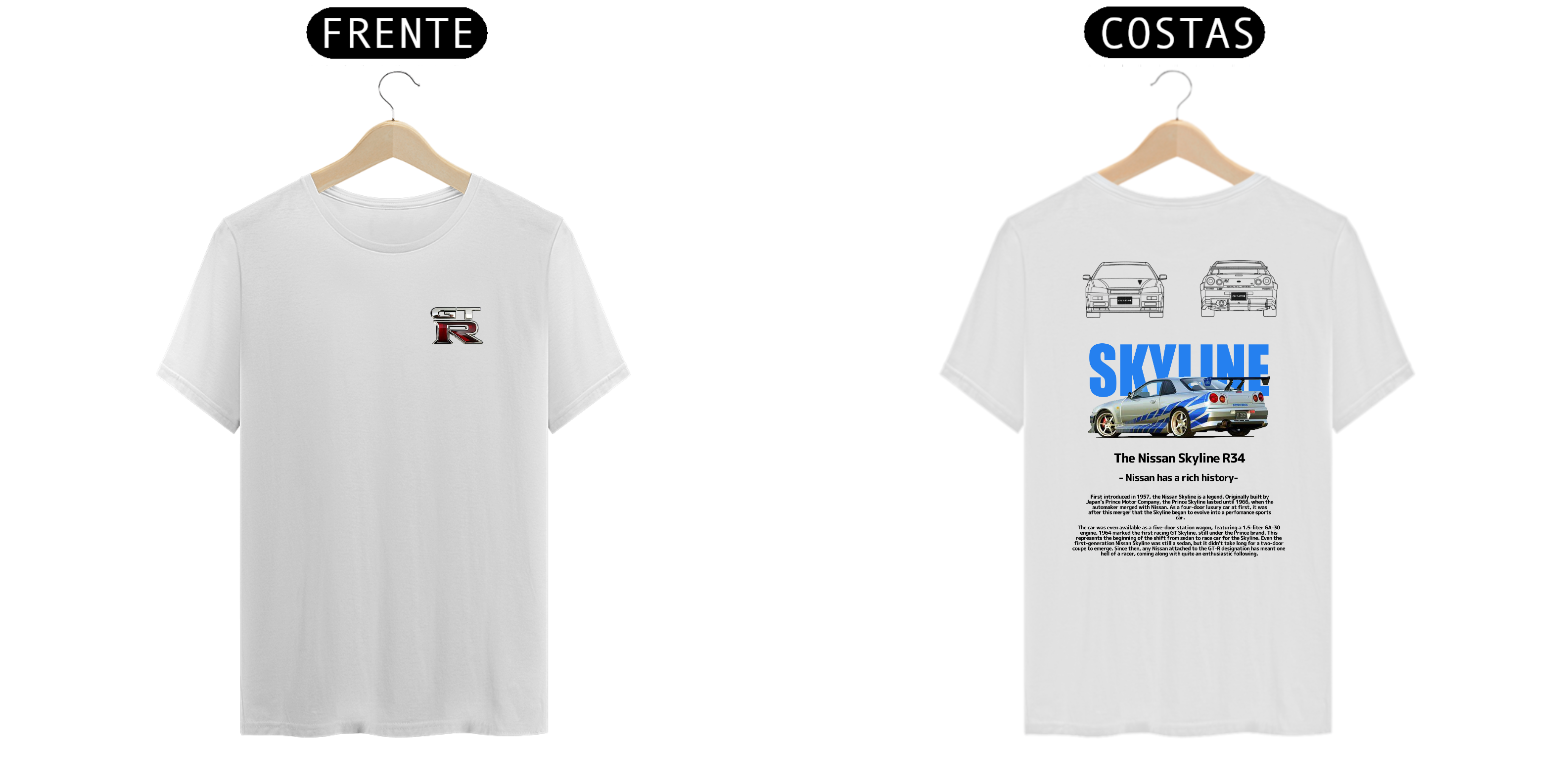 Camiseta Branca - Nissan GTR