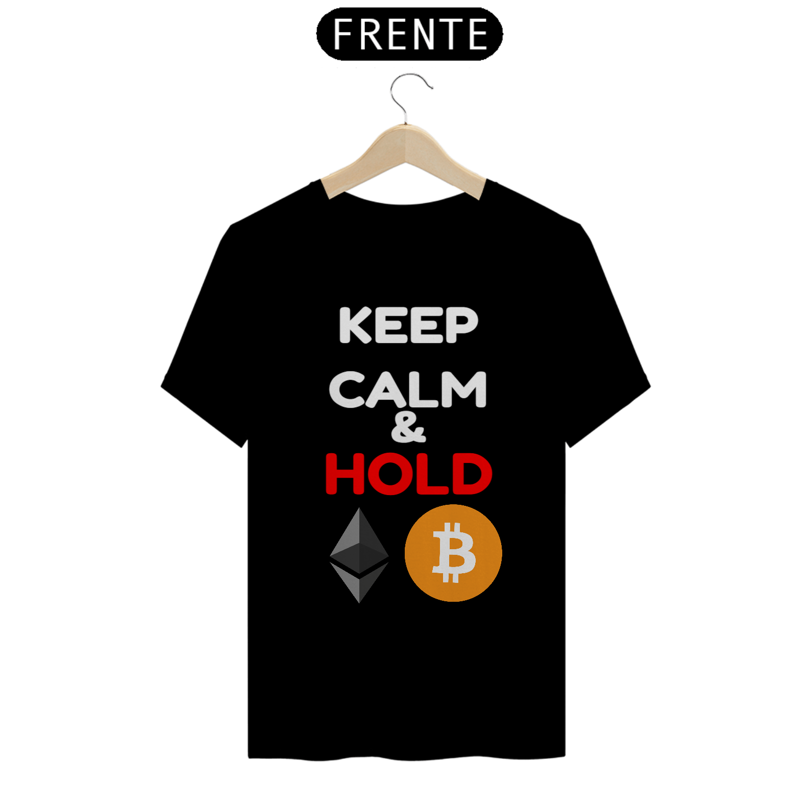 Camiseta Keep Calm & HOLD - BTC ETH