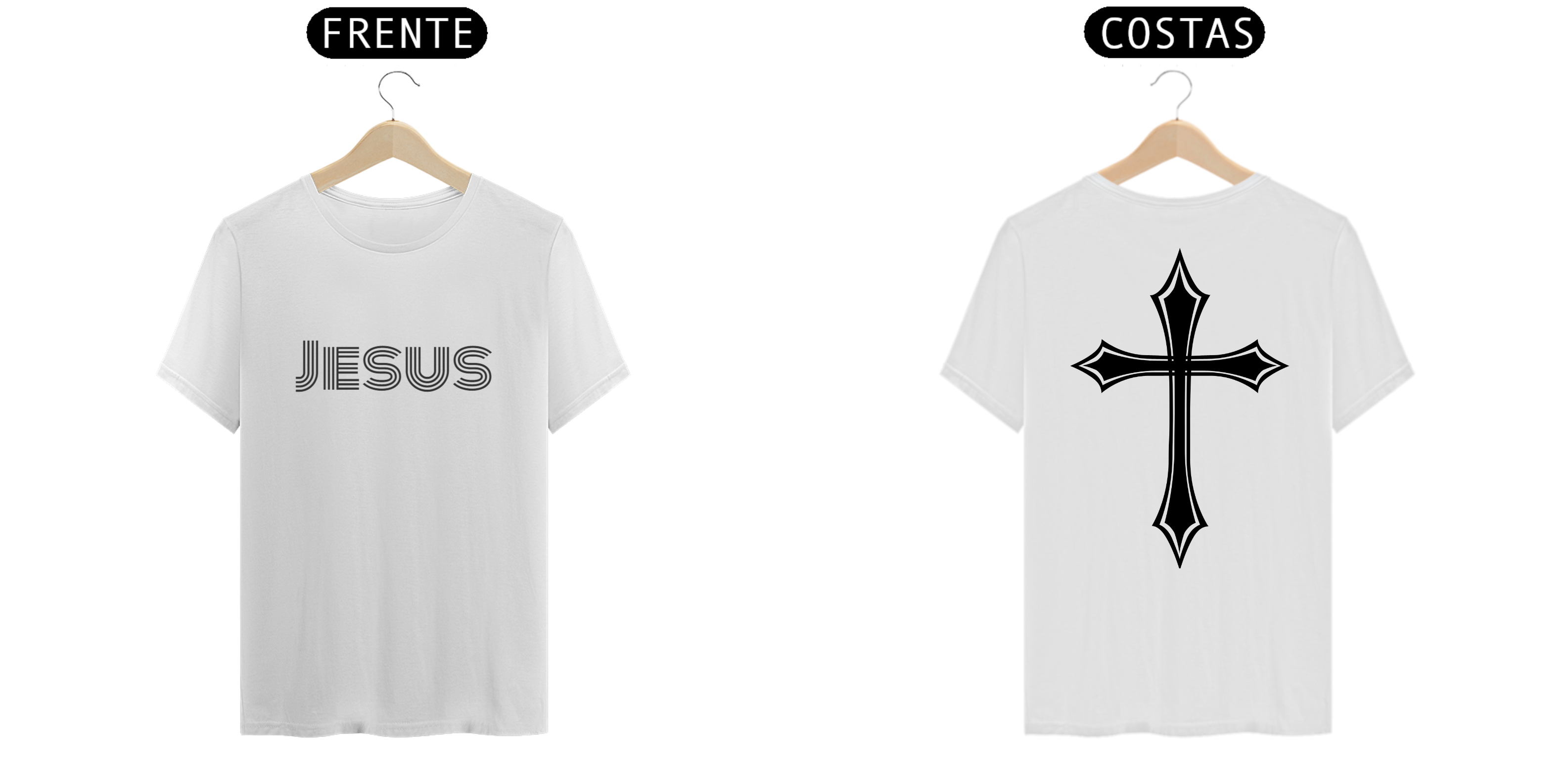 T-Shirt Premiun Jesus Masculina (Frente e Costa)