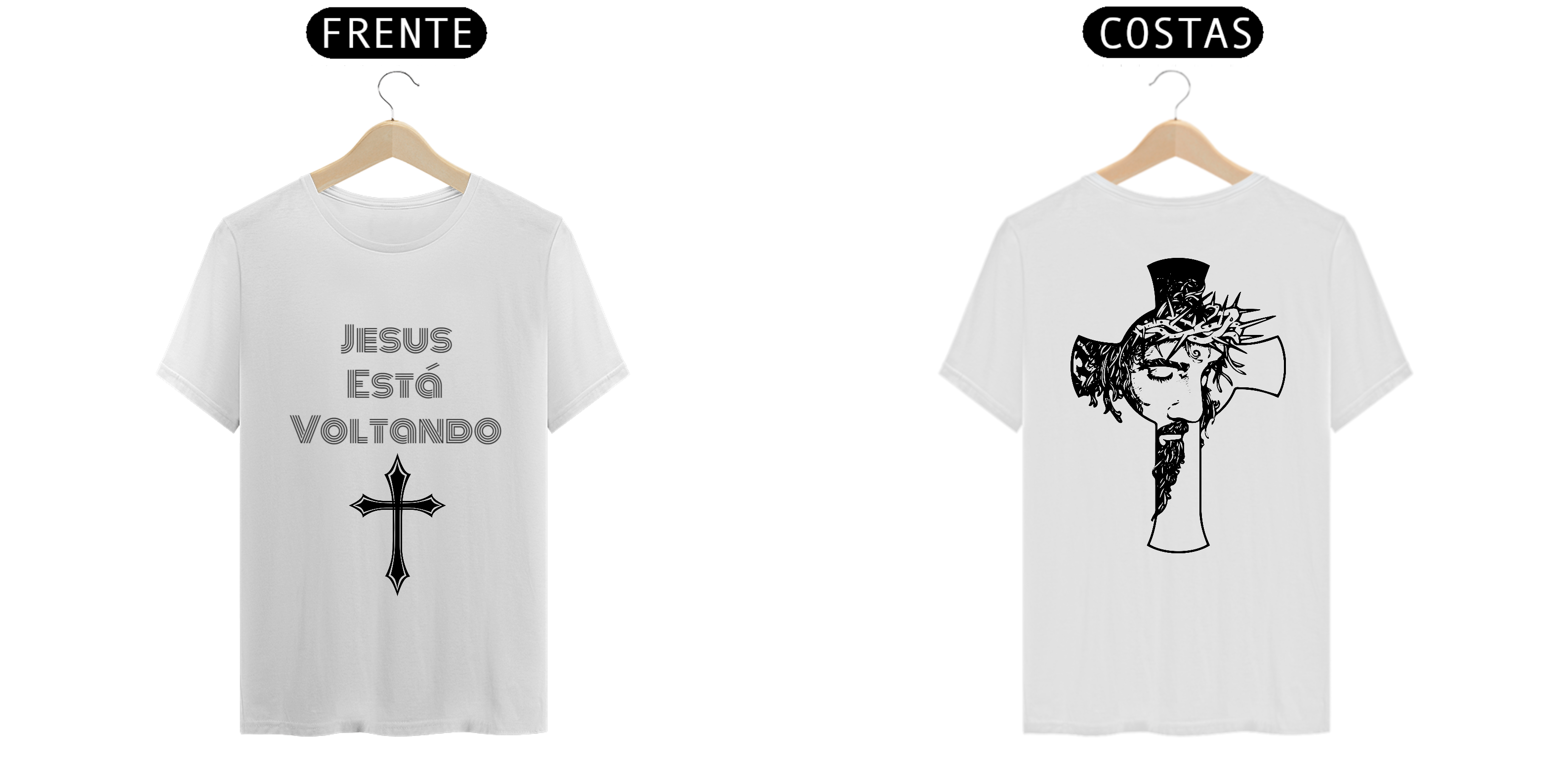 T-Shirt Premiun Jesus Está Voltando (Frente e Costa)