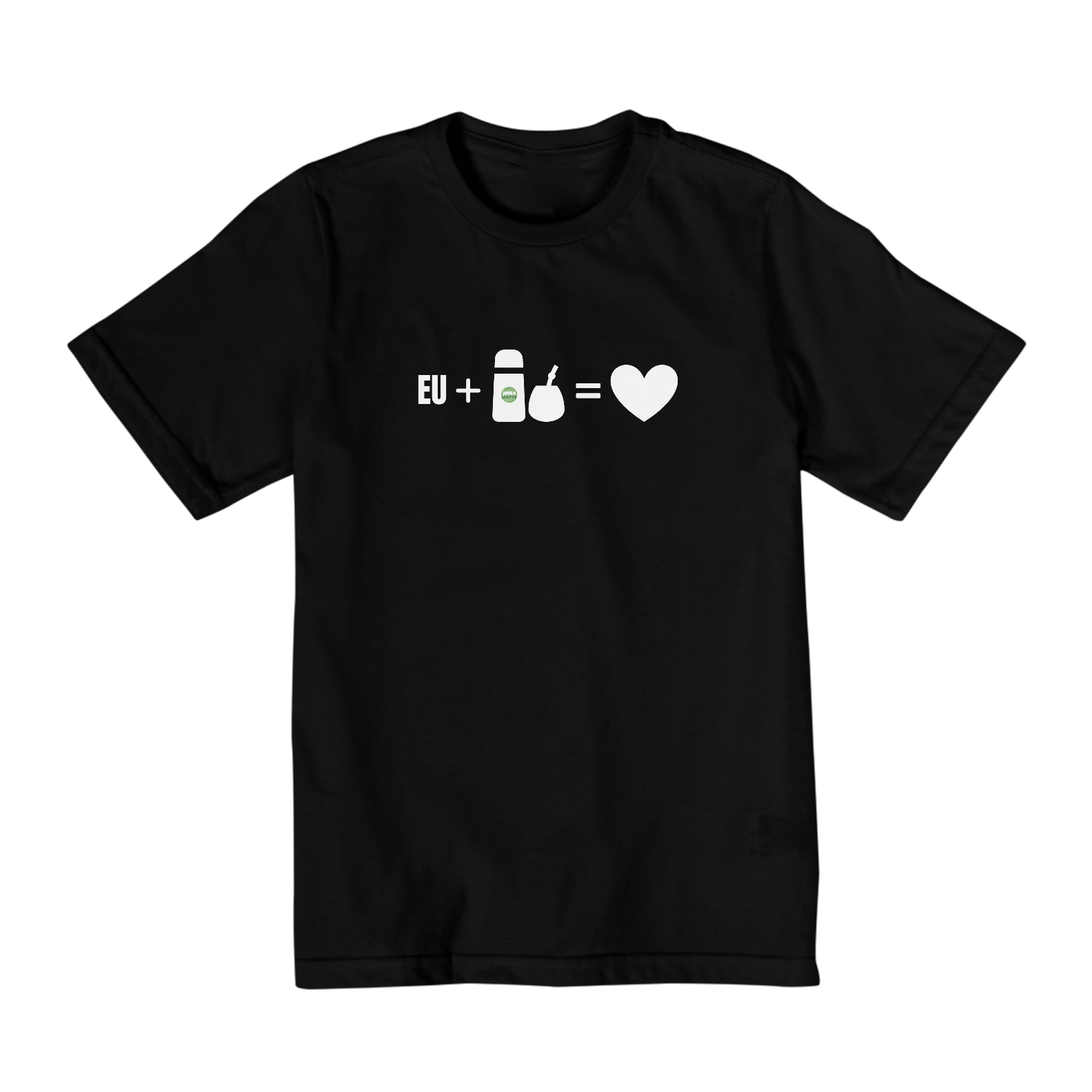 Camiseta Infantil (10 a 14) EU + MATE = AMOR [LOGO BRANCO]]