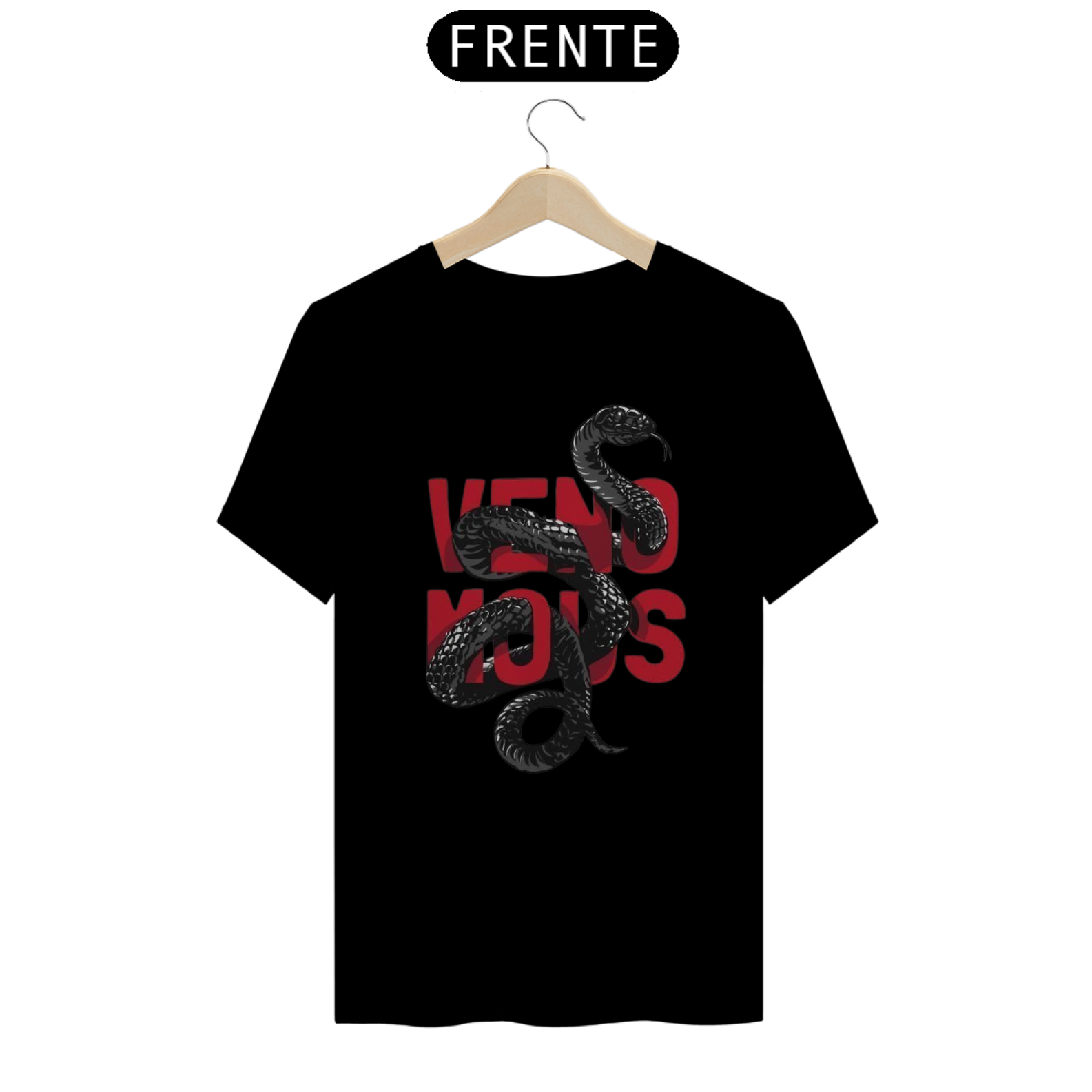 Camiseta Unissex Serpente Maneci preto e branco